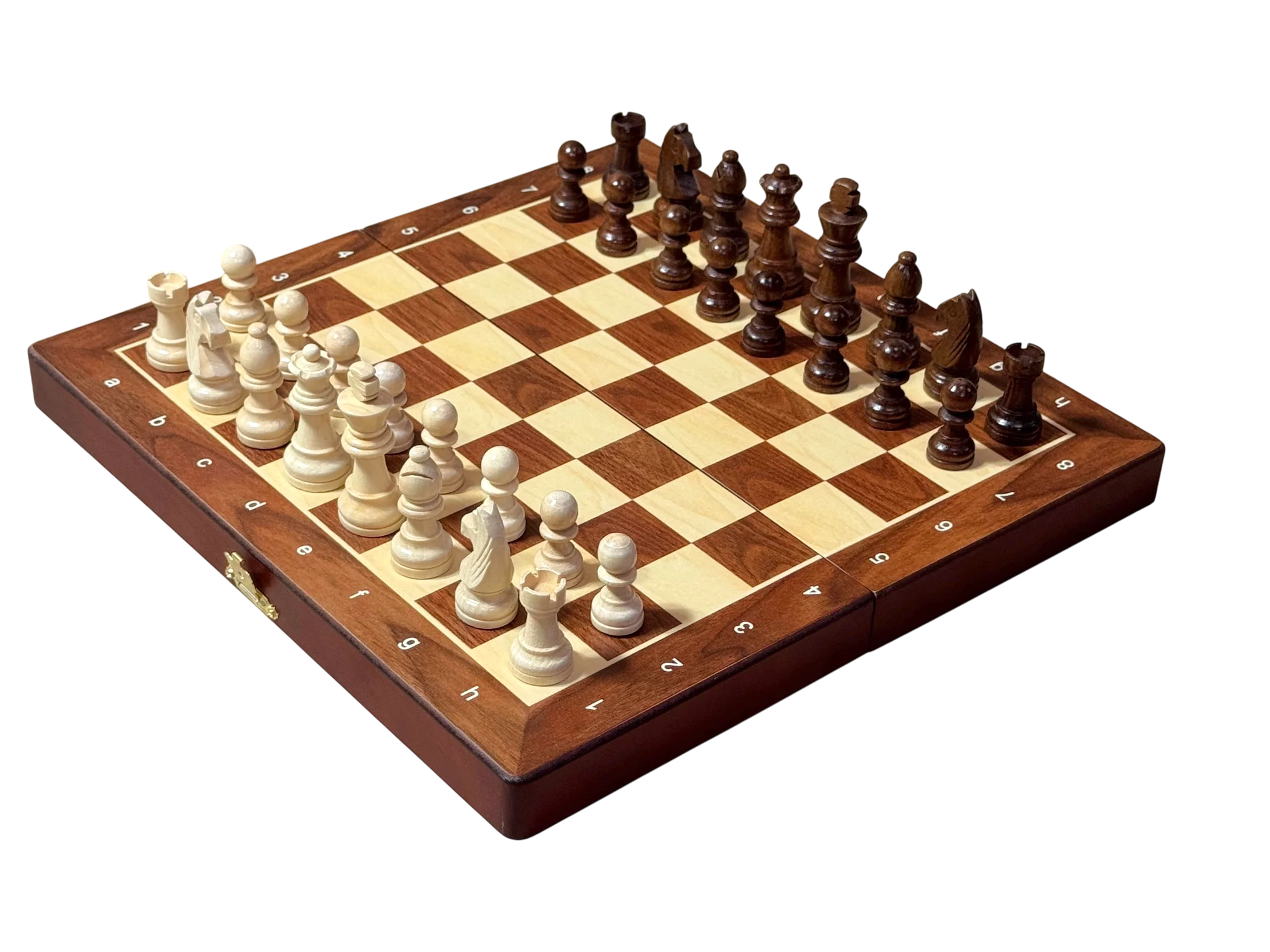 12" Economy Folding Mahogany Magnetic Chess Set - Image 10