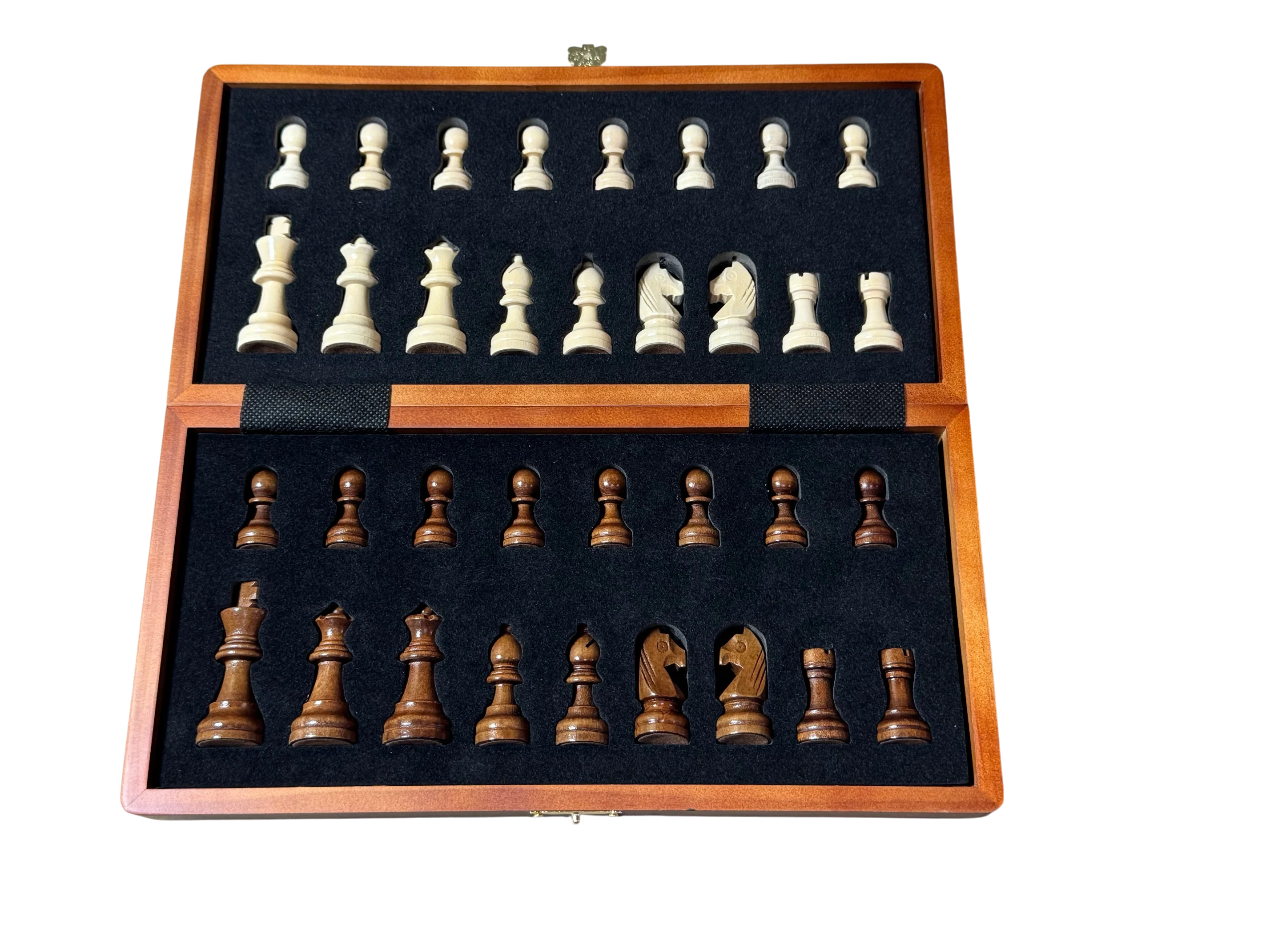 12" Economy Folding Mahogany Magnetic Chess Set - Image 9