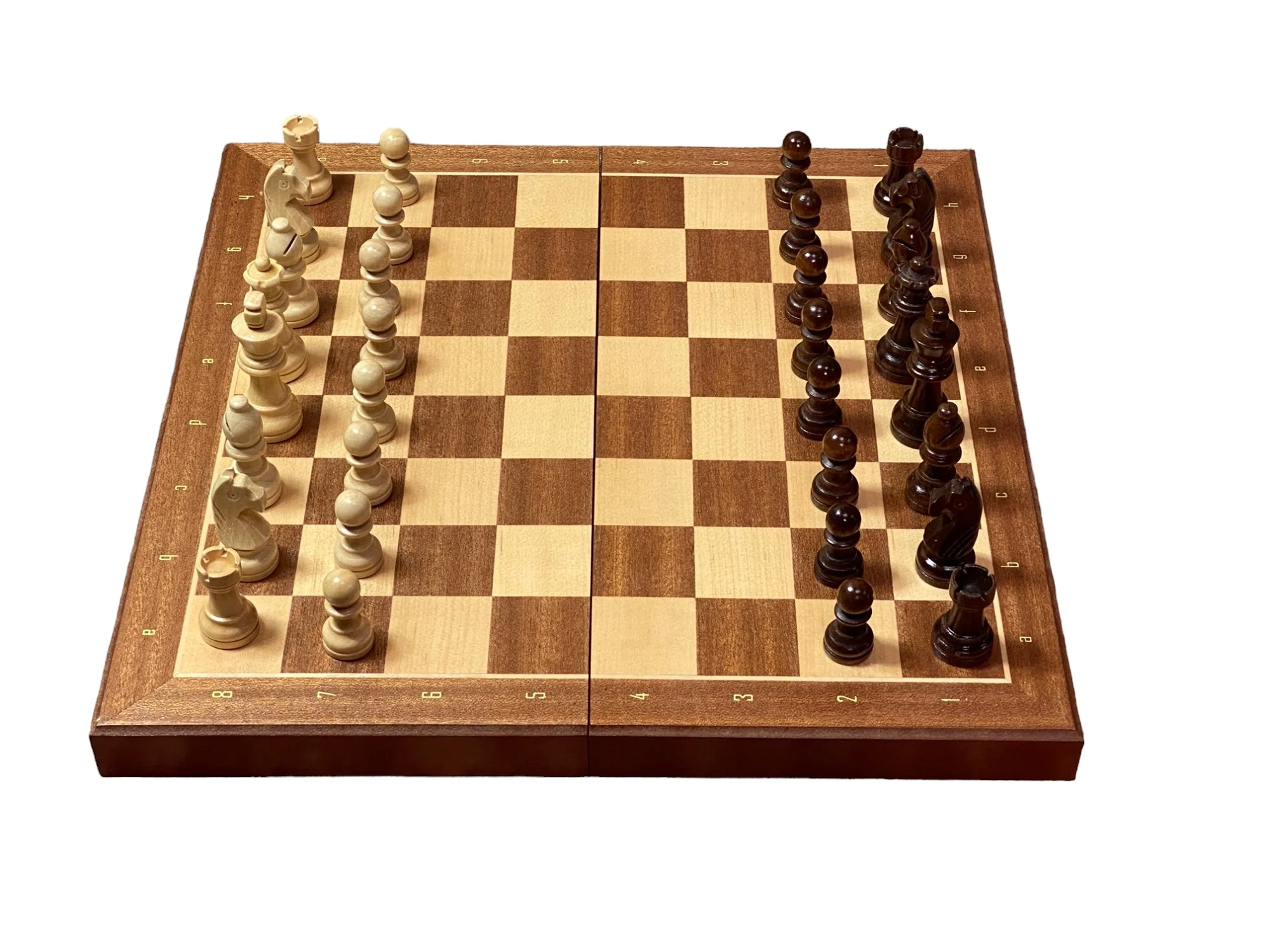 13 Inch Economy Mahogany and Maple Magnetic Chess Set - Image 10