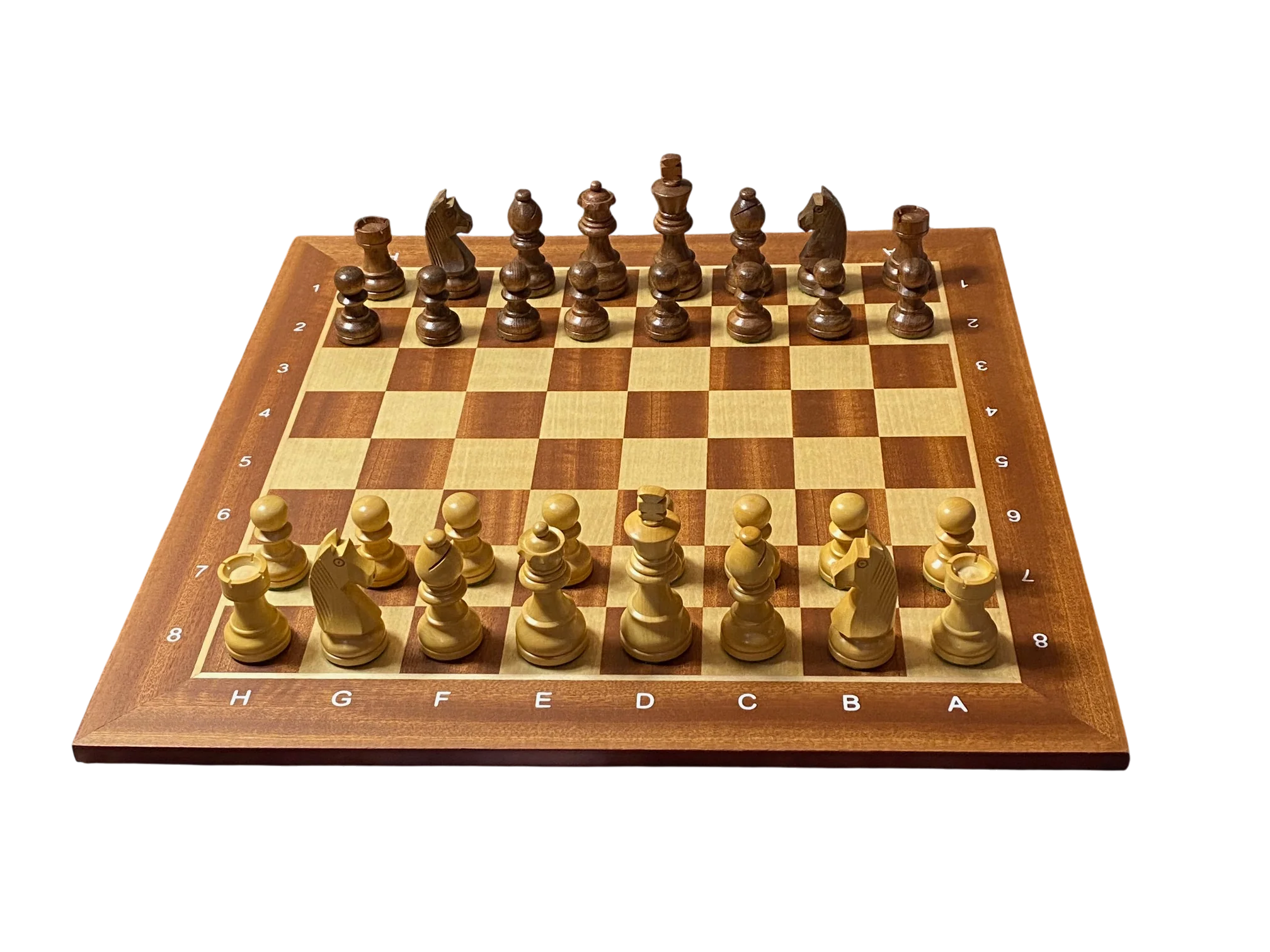 15.75" Acacia Classic Agebraic Mahogany Chess Set & Slide Lid Box - Image 9