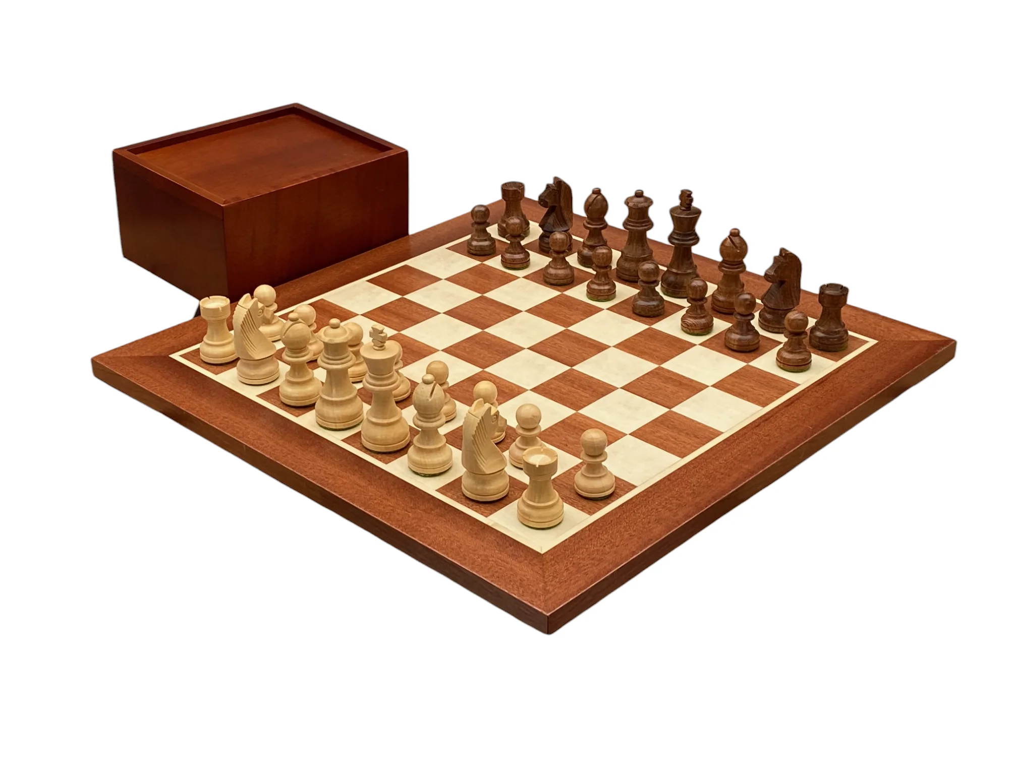 3" Acacia Classic Pieces 15.75" Mahogany Board & Slide Lid Box - Image 5