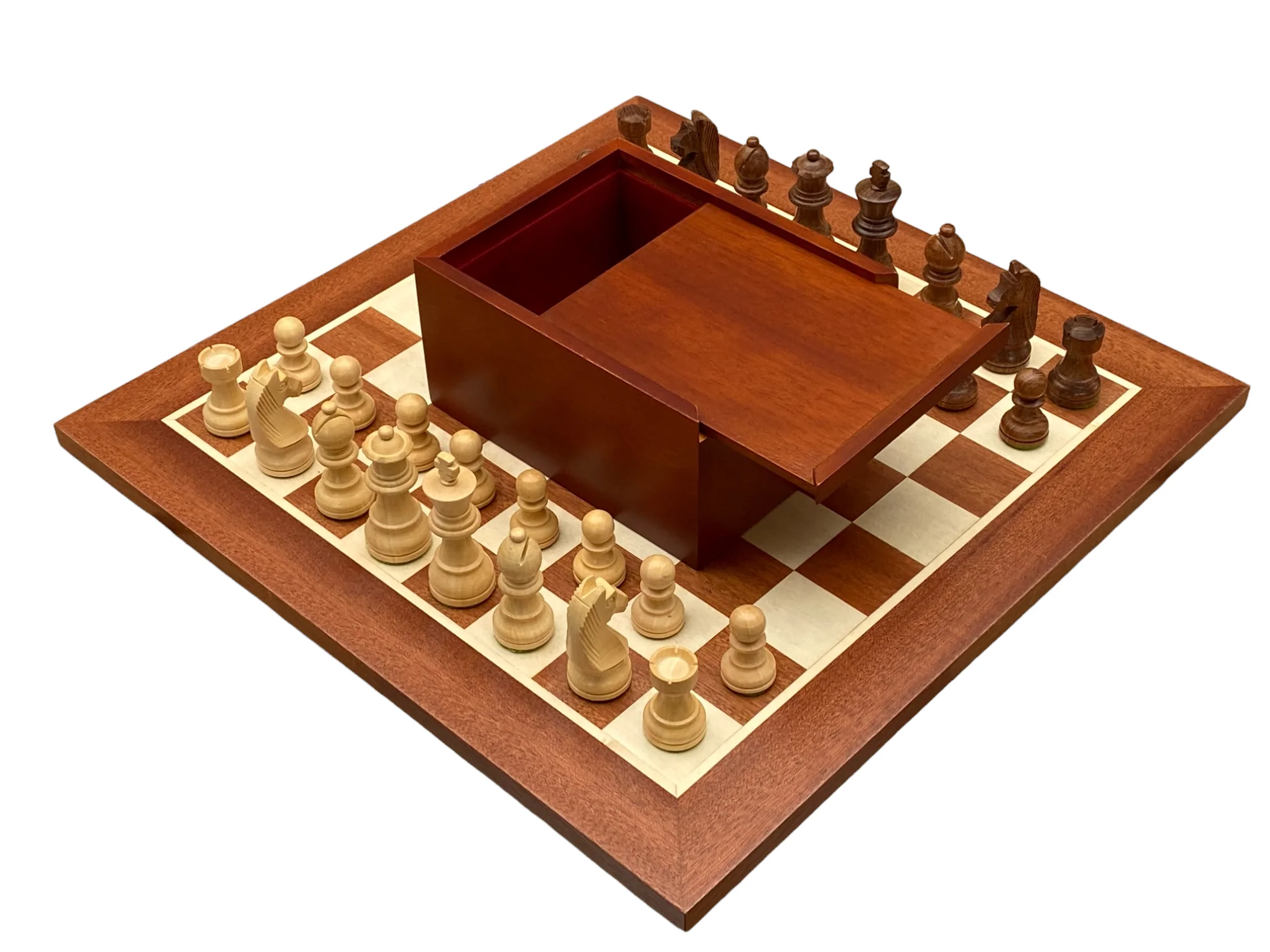 3" Acacia Classic Pieces 15.75" Mahogany Board & Slide Lid Box - Image 8