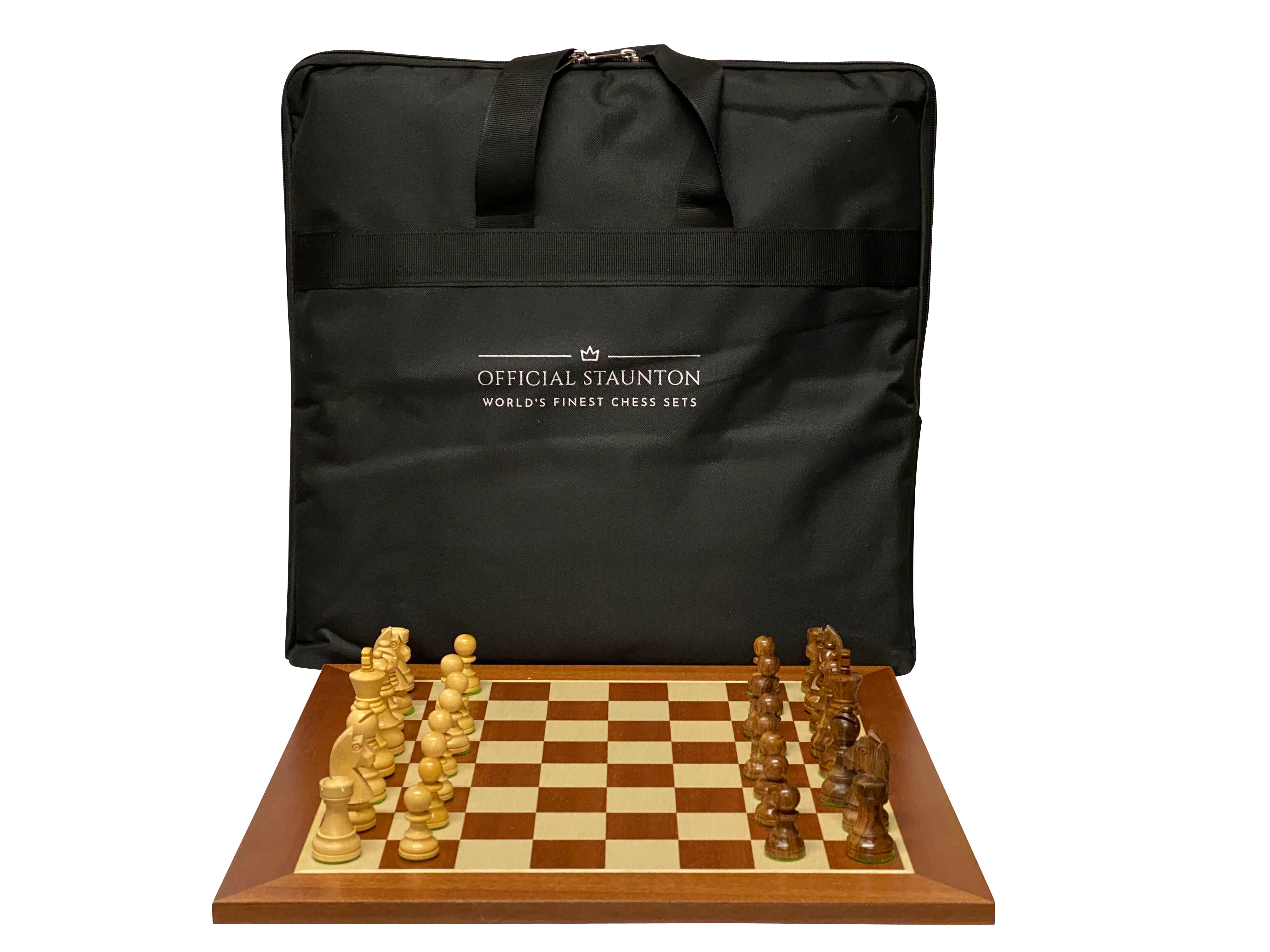 15.75" Carryall Acacia Classic Mahogany Chess Set - Image 3