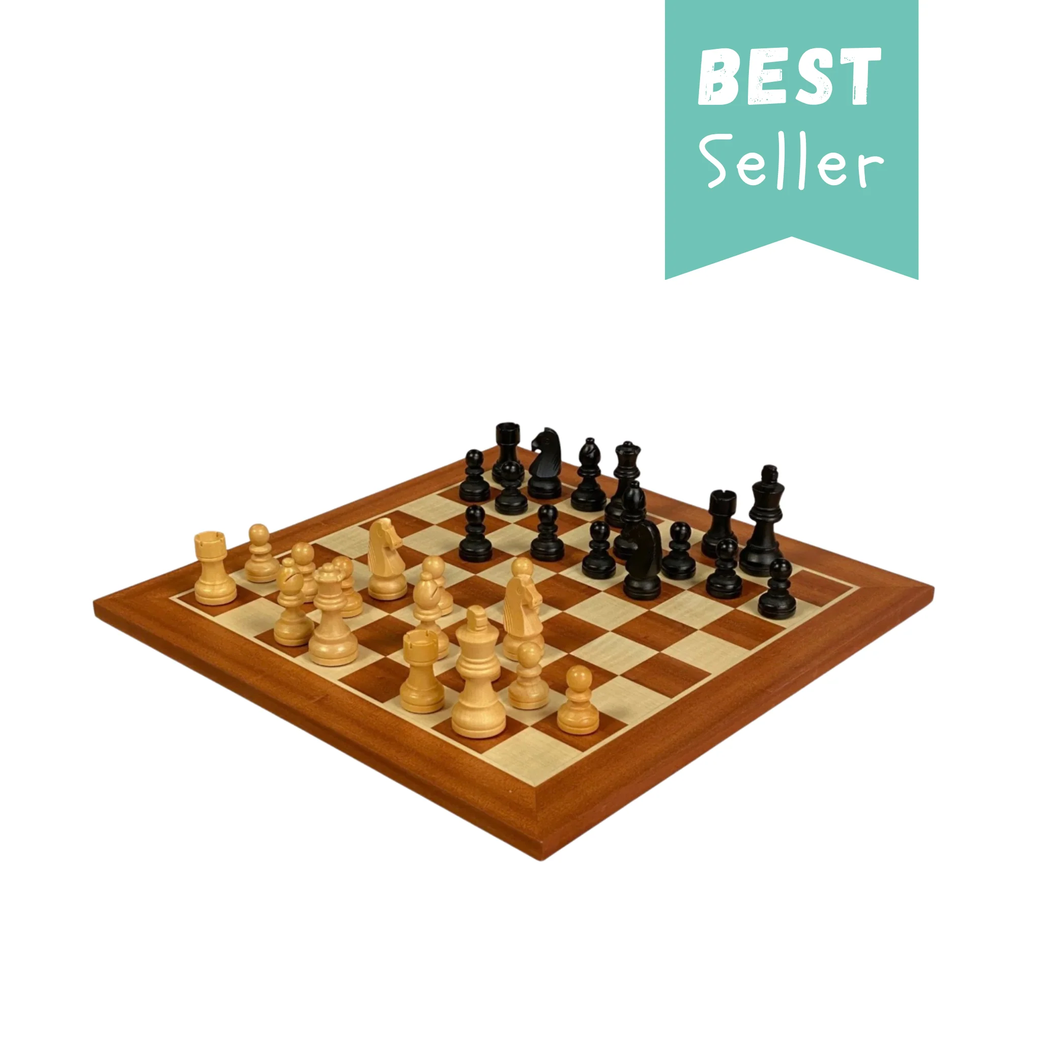15.75" Grandmaster Black Mahogany Chess Set - Image 3