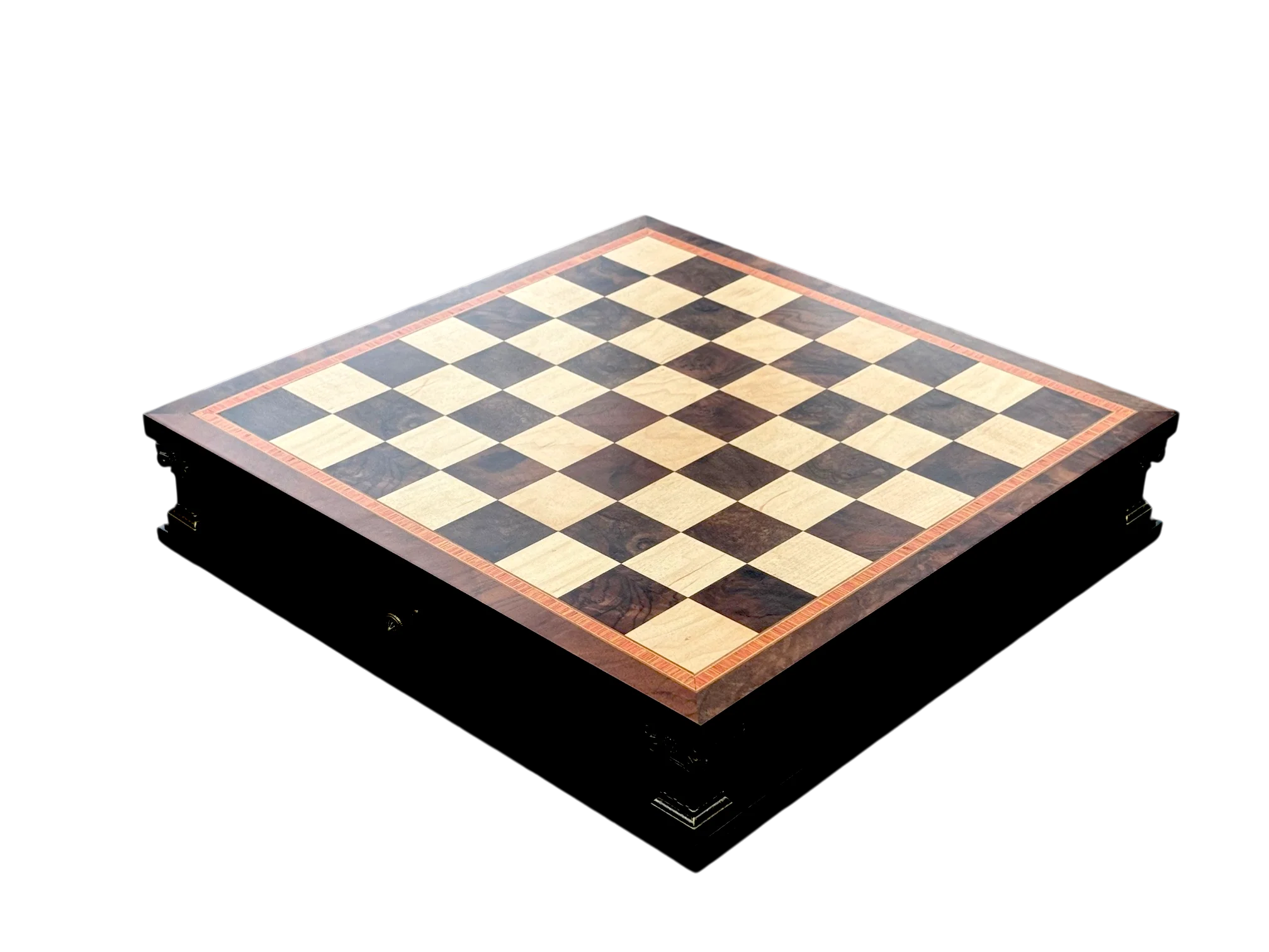 Economy 15" Burl Walnut Maple Magnetic Drawer Chess and Draughts Set - Image 5