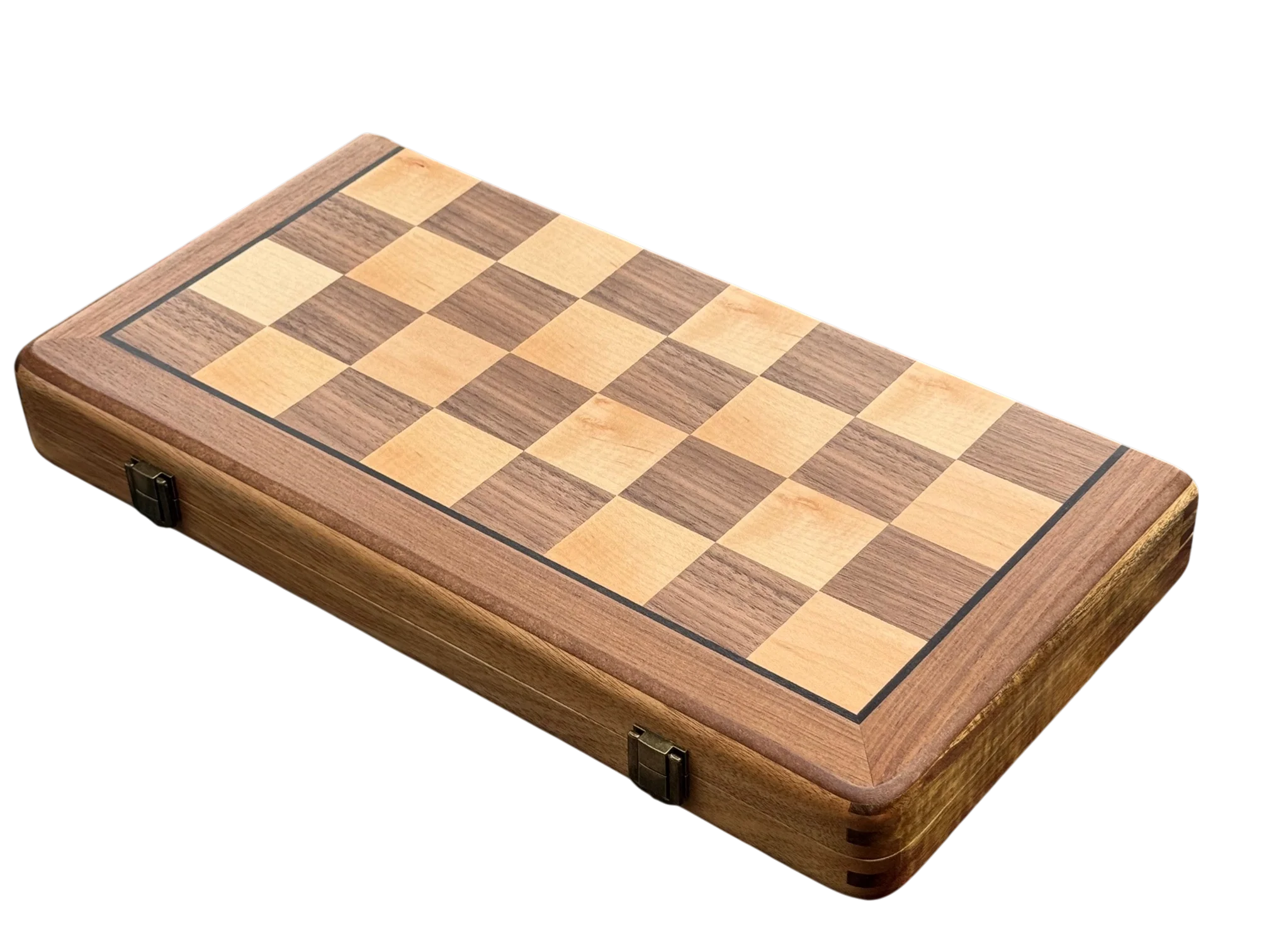 15" Premium Solid Wood Folding Magnetic Chess & Draughts Set - Image 12