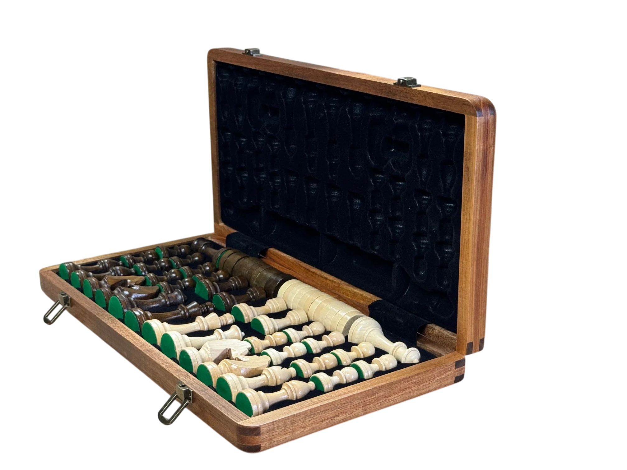 15" Premium Solid Wood Folding Magnetic Chess & Draughts Set - Image 7