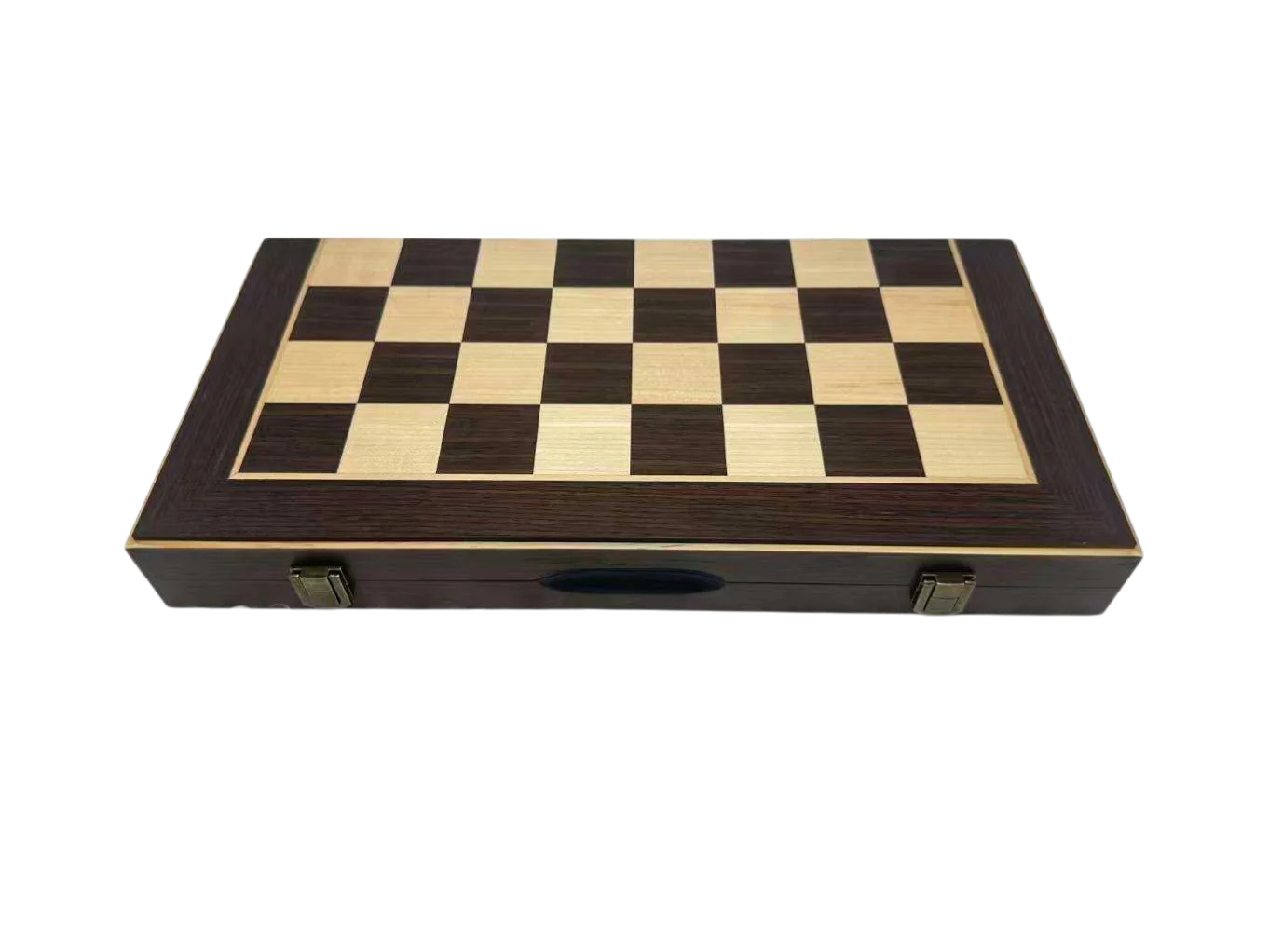 15" Wenge Ebony Maple Magnetic Folding Chess Set - Image 5