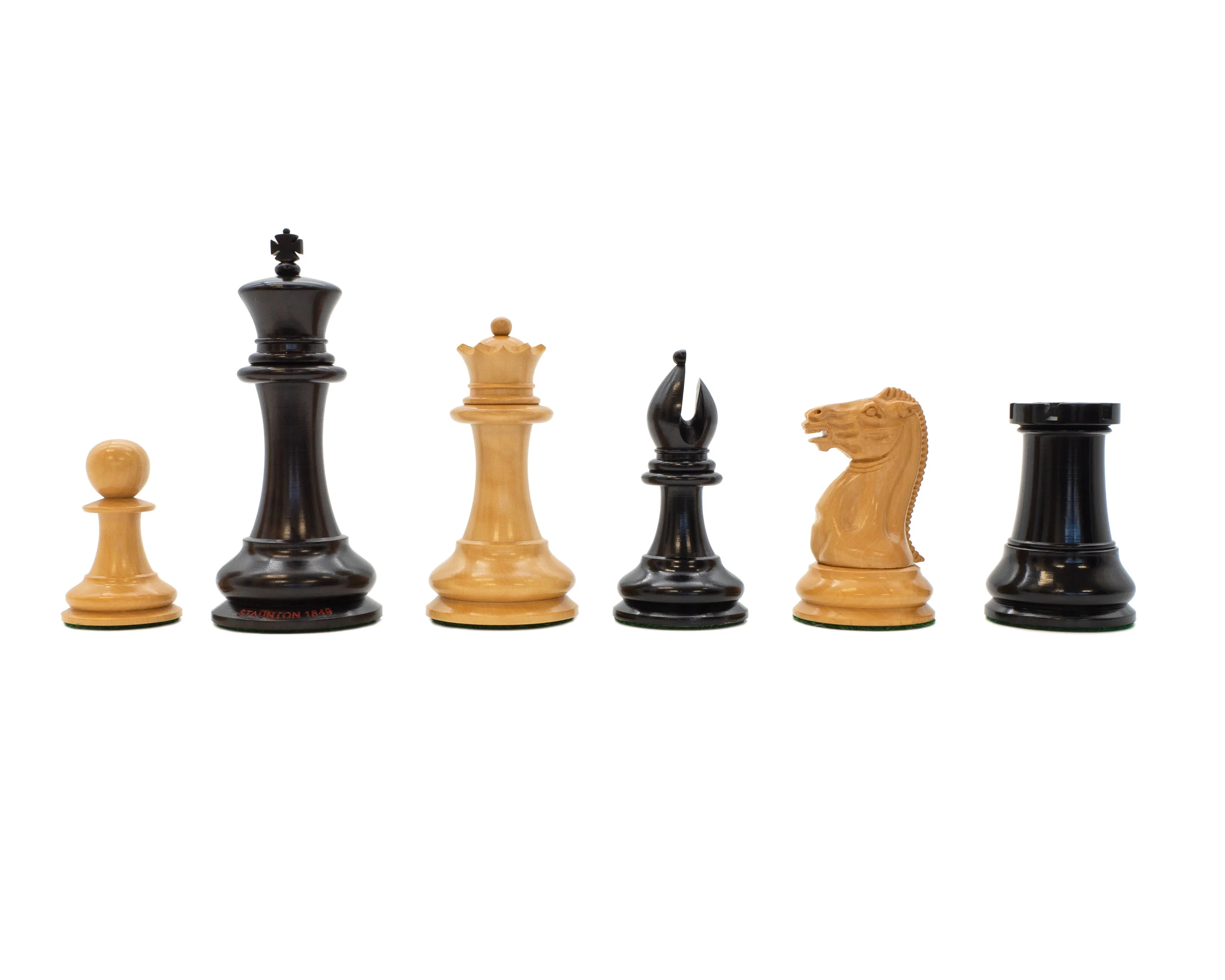 1849 Original Staunton Design Reproduction Chess Pieces & Mahogany Box - Image 4