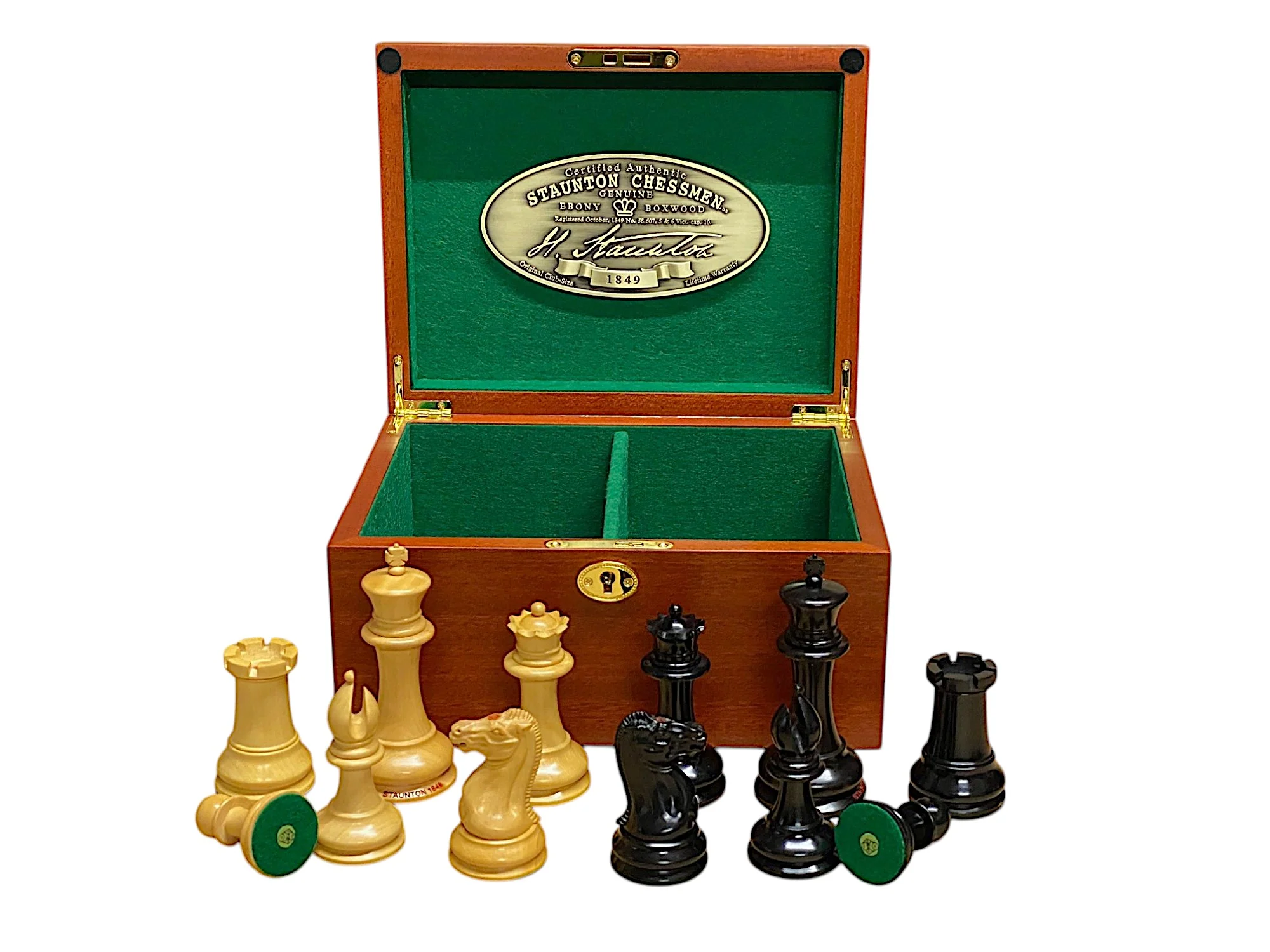 1849 Original Staunton Design Reproduction Chess Pieces & Mahogany Box - Image 5
