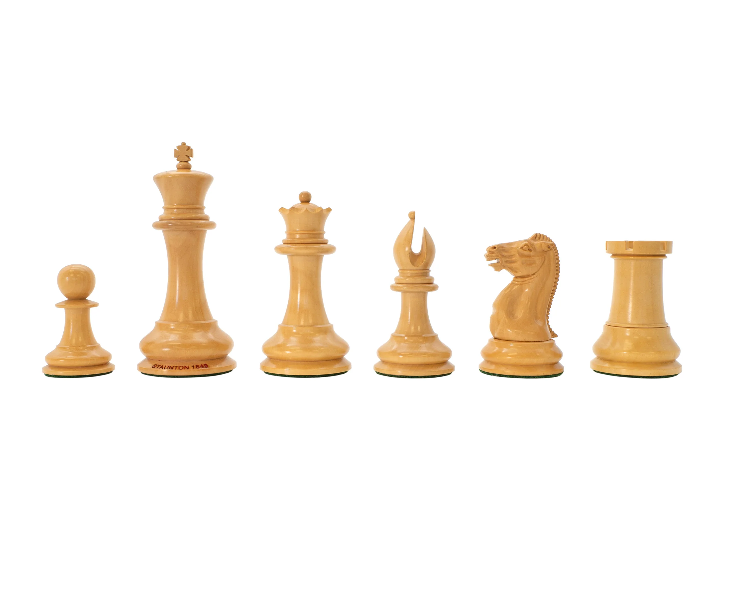 1849 Original Staunton Design Reproduction Chess Pieces & Mahogany Box - Image 6
