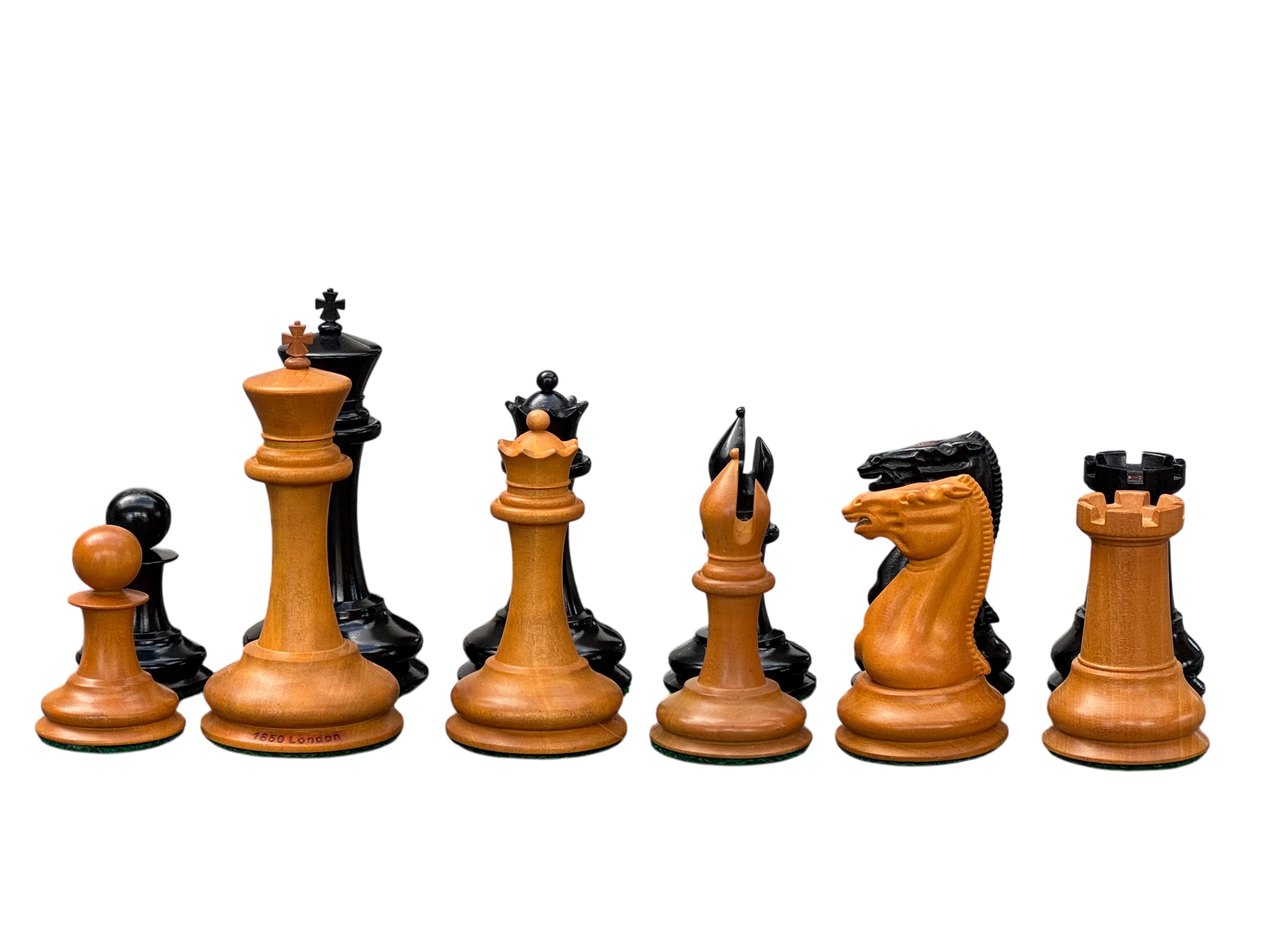1850 Antique Ebony 3.5 Inch Chessmen - 21" Rosewood Ebony Chessboard -Mahogany Box - Image 13