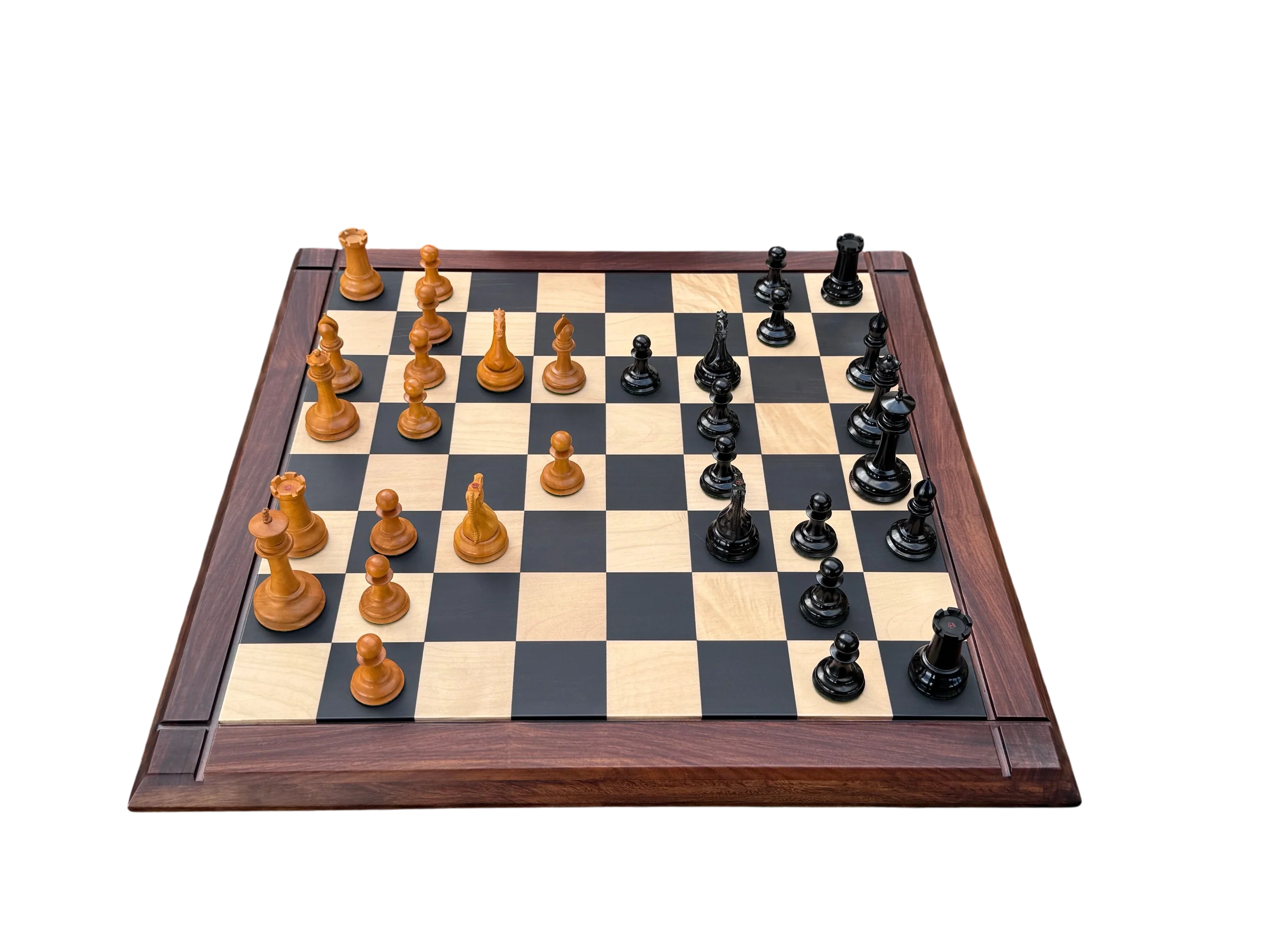 1850 Antique Ebony 3.5 Inch Chessmen - 21" Rosewood Ebony Chessboard -Mahogany Box - Image 19