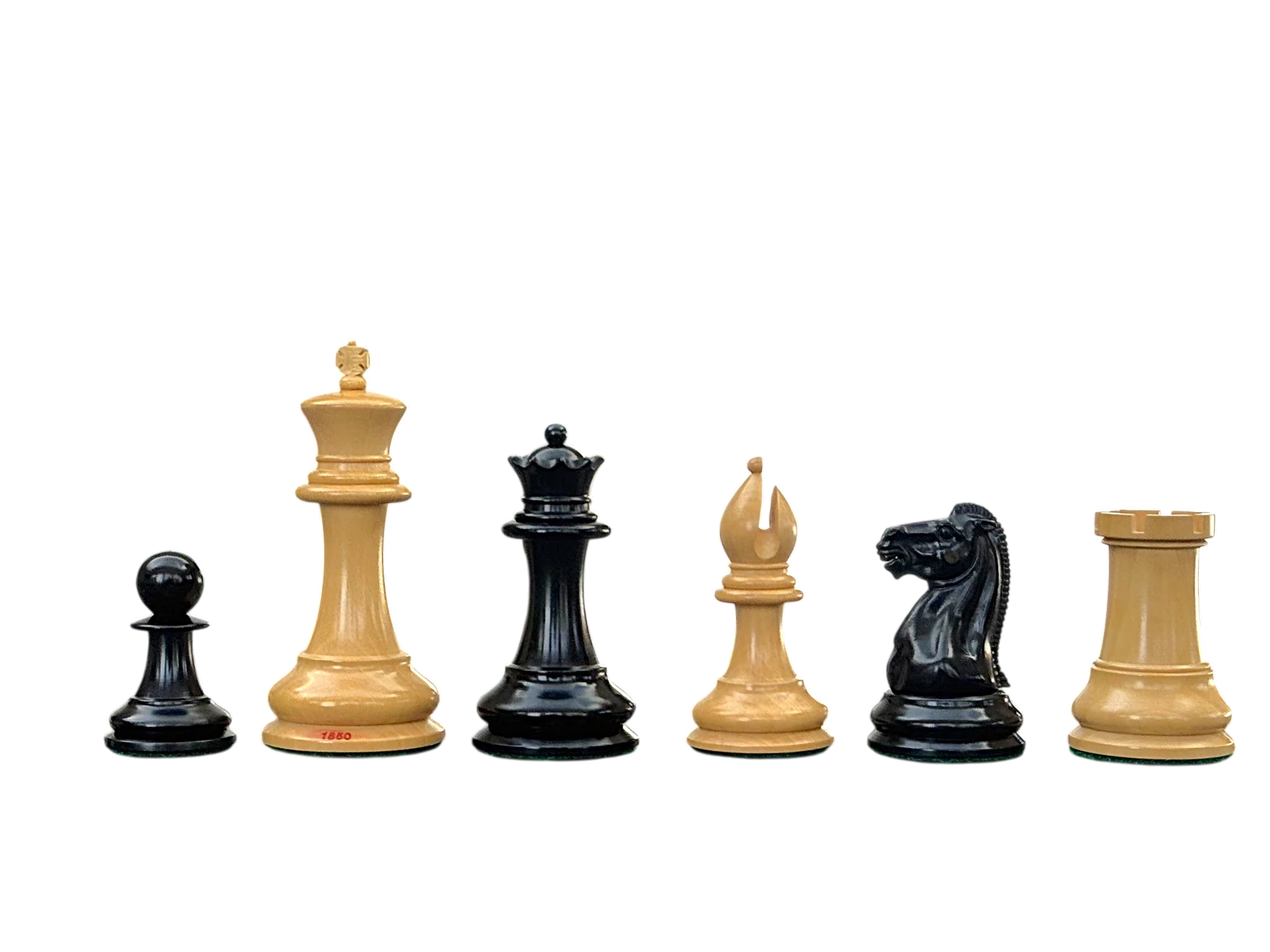 4.4" 1850 Boxwood and Ebony Chessmen – Deluxe Mahogany Box - Image 7