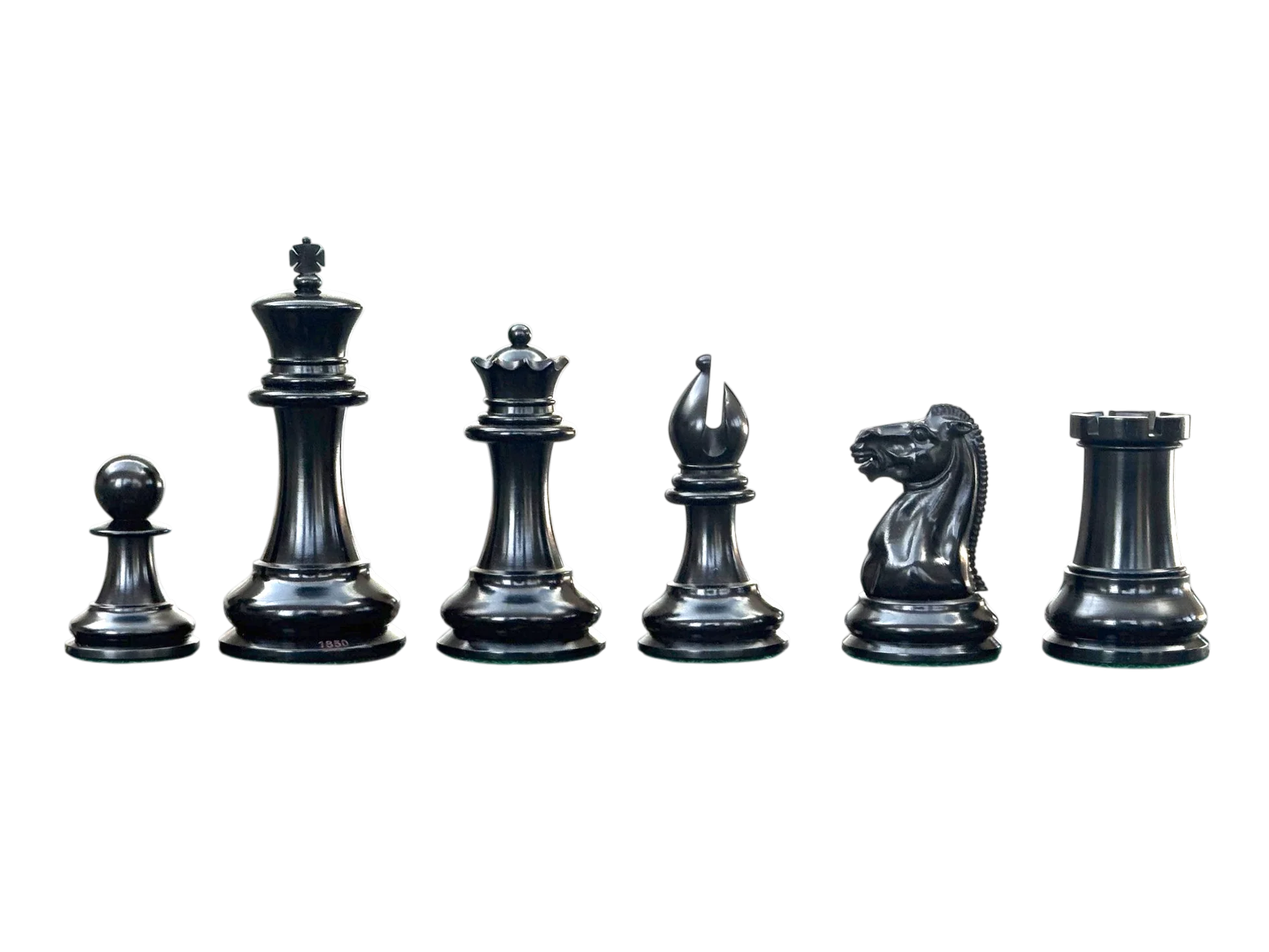4.4" 1850 Boxwood and Ebony Chessmen – Deluxe Mahogany Box - Image 8