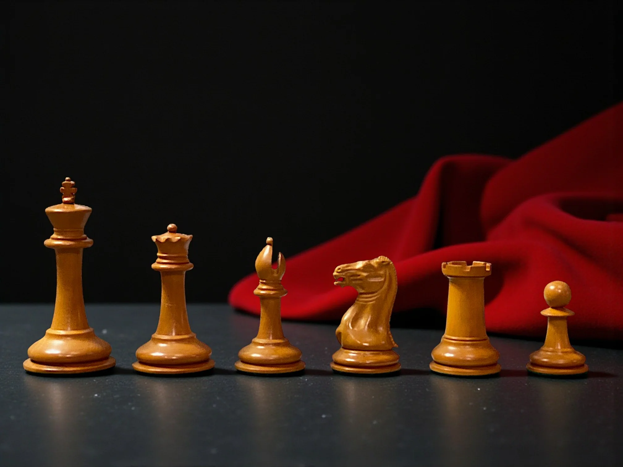 3.5" 1849 Antique Cooke Chessmen with Mahogany Box - Image 8