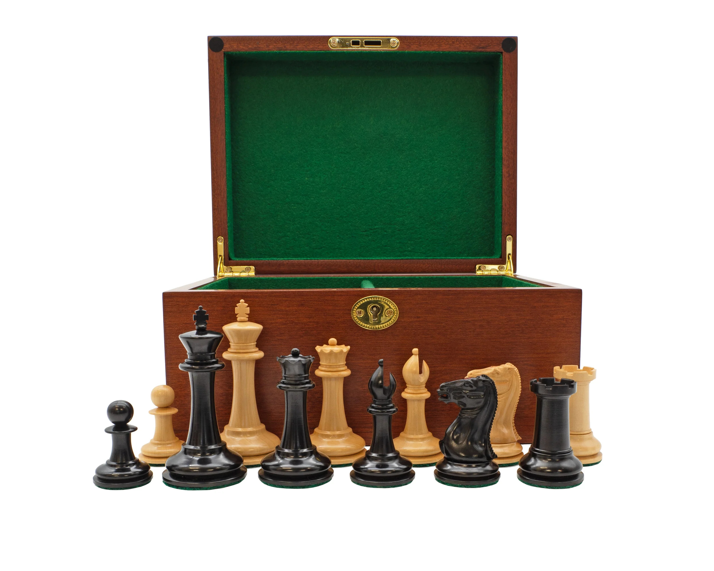 3.5" 1849 Cooke Chessmen and Mahogany Box - Image 3
