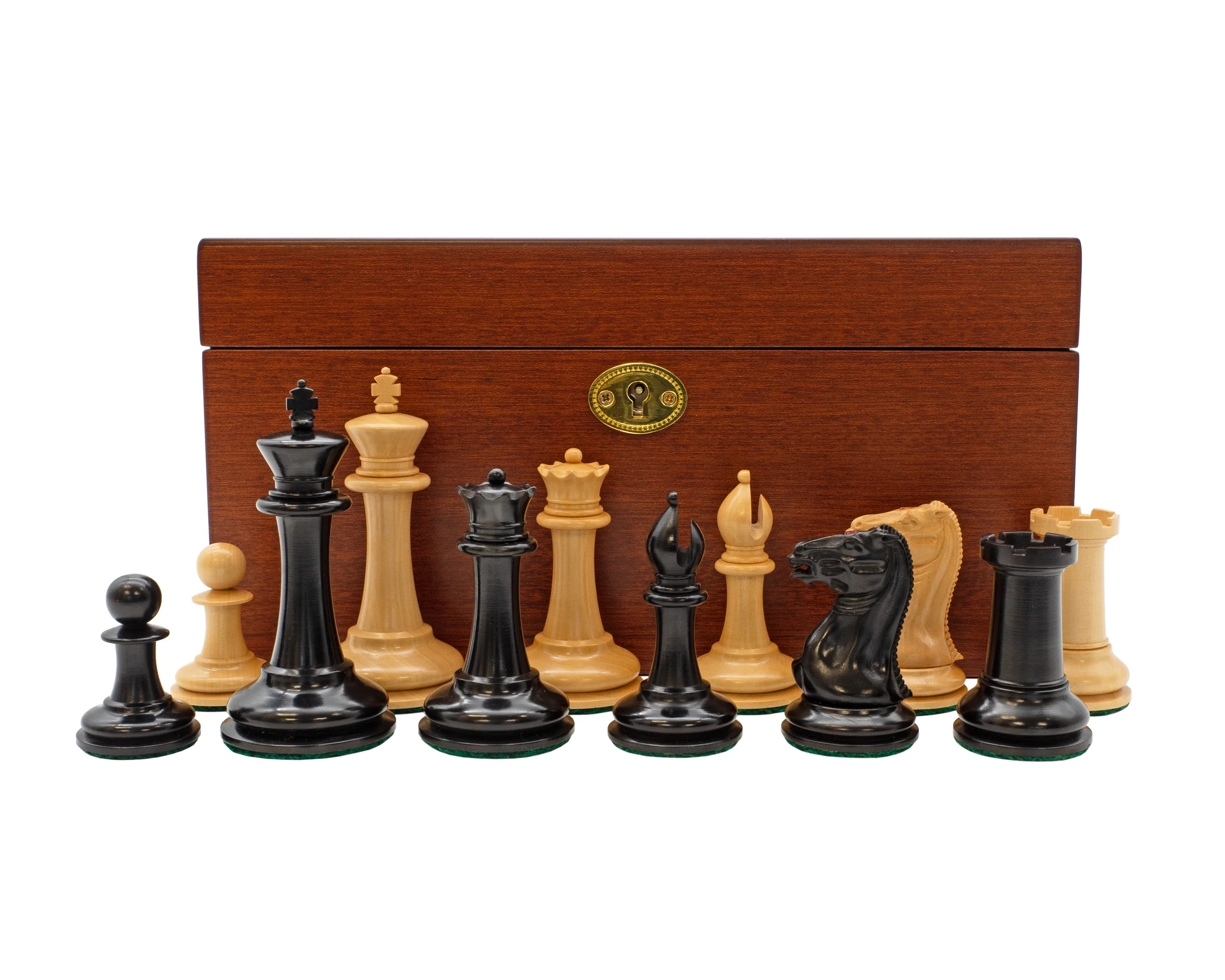 3.5" 1849 Cooke Chessmen and Mahogany Box - Image 8