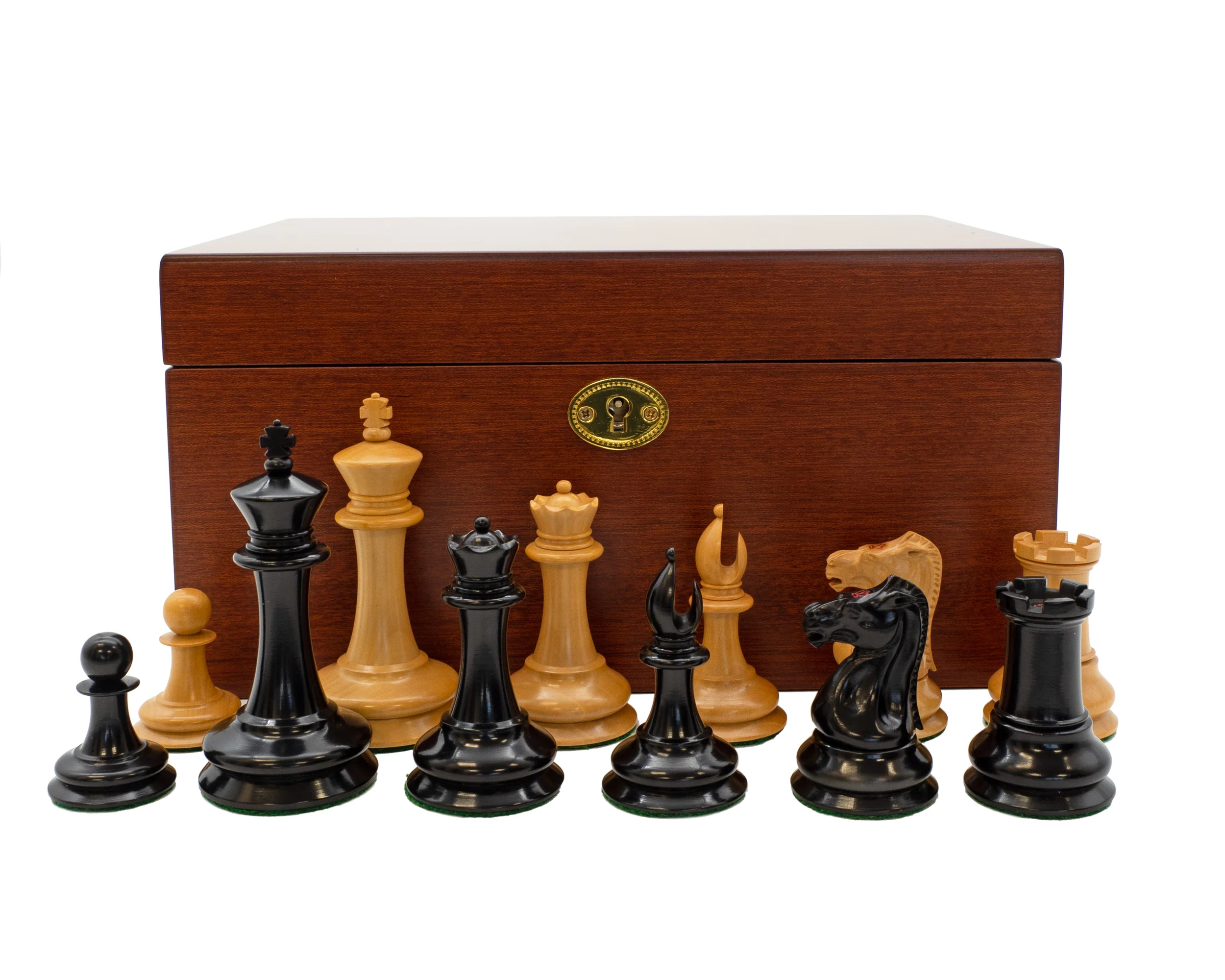 3.5" Leuchars 2 - Chess Pieces & Mahogany Hinged Box - Image 8