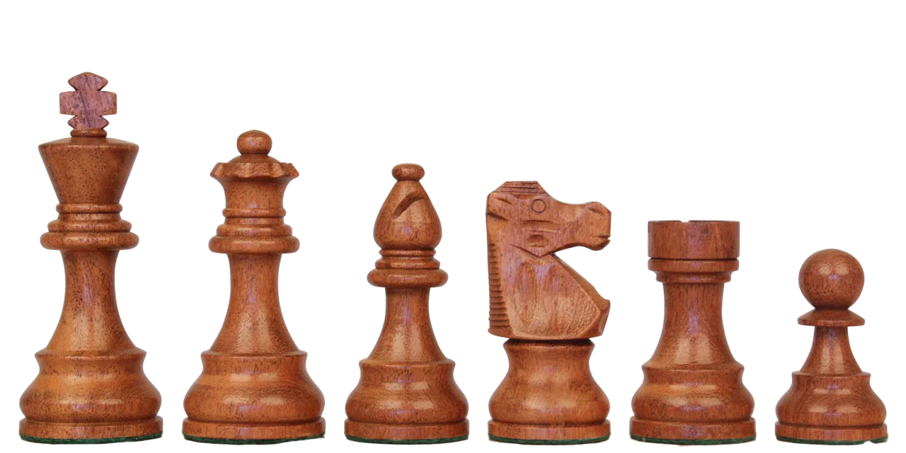 3.75" British Acacia Boxwood Chess Pieces - Image 2