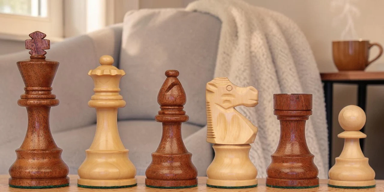 3.75" British Acacia Boxwood Chess Pieces - Image 3