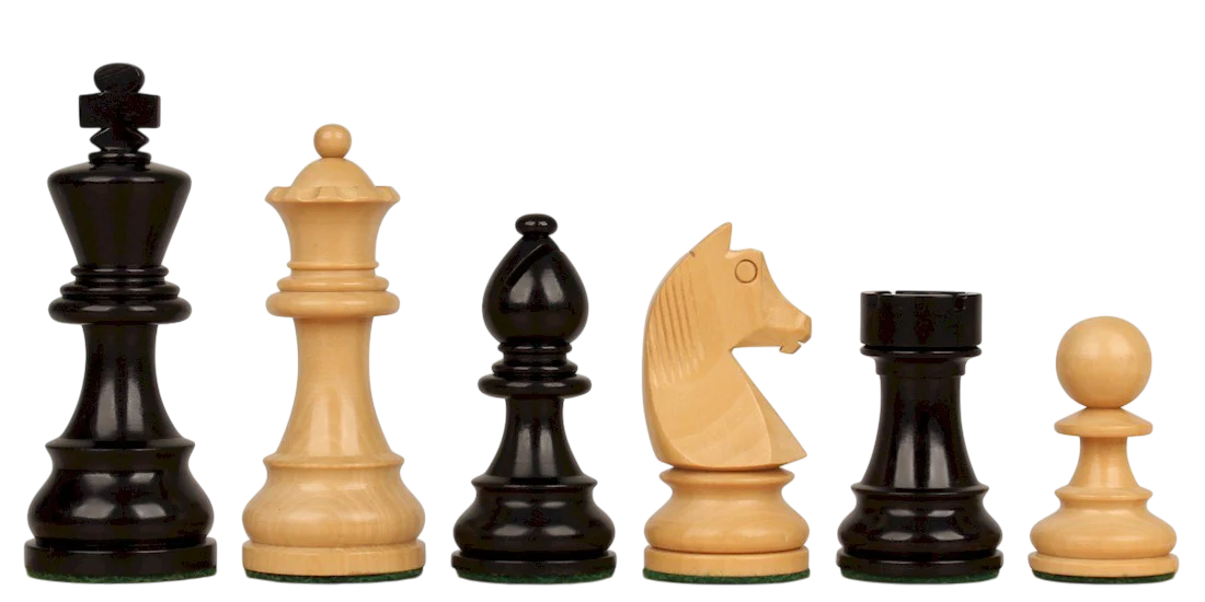 3.75" Classic Black Boxwood Chess Pieces - Image 2