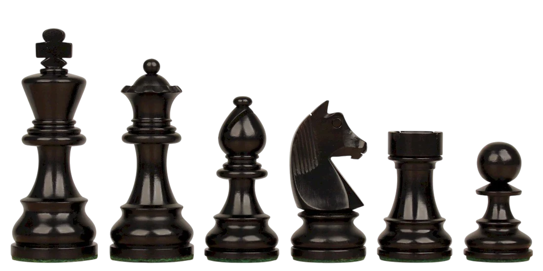 3.75" Classic Black Boxwood Chess Pieces - Image 4