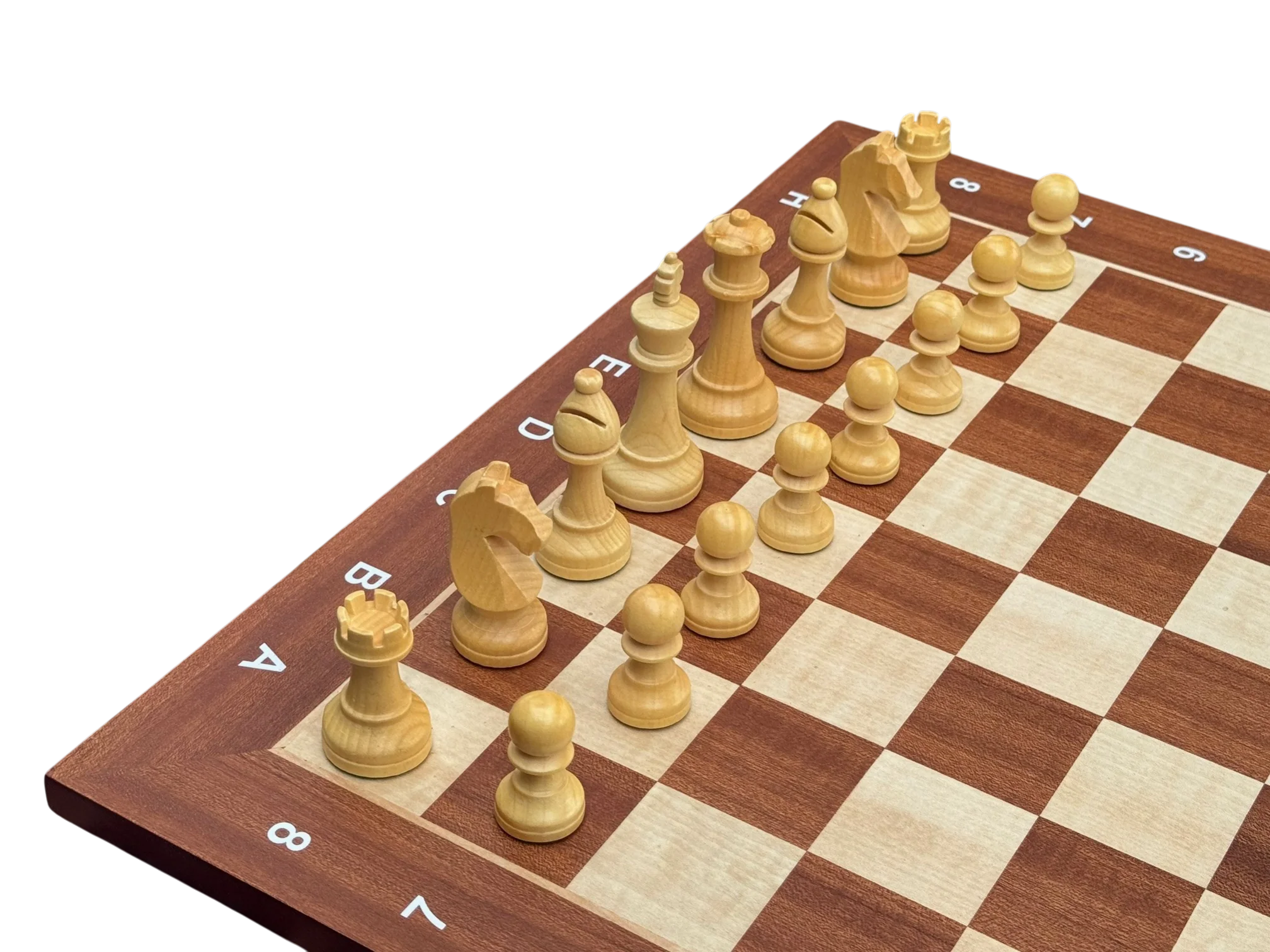 3.75" World Chess Style Algebraic Mahogany Chess Set and Box - Image 7