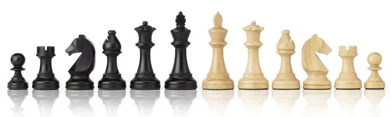 3.75" World Chess Style Natural and Black Chess Pieces - Image 4