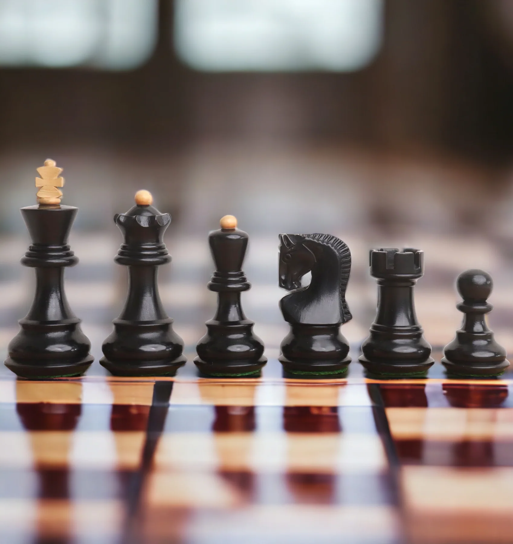 3 Inch Zagreb Ebonised Chess Pieces - Image 5