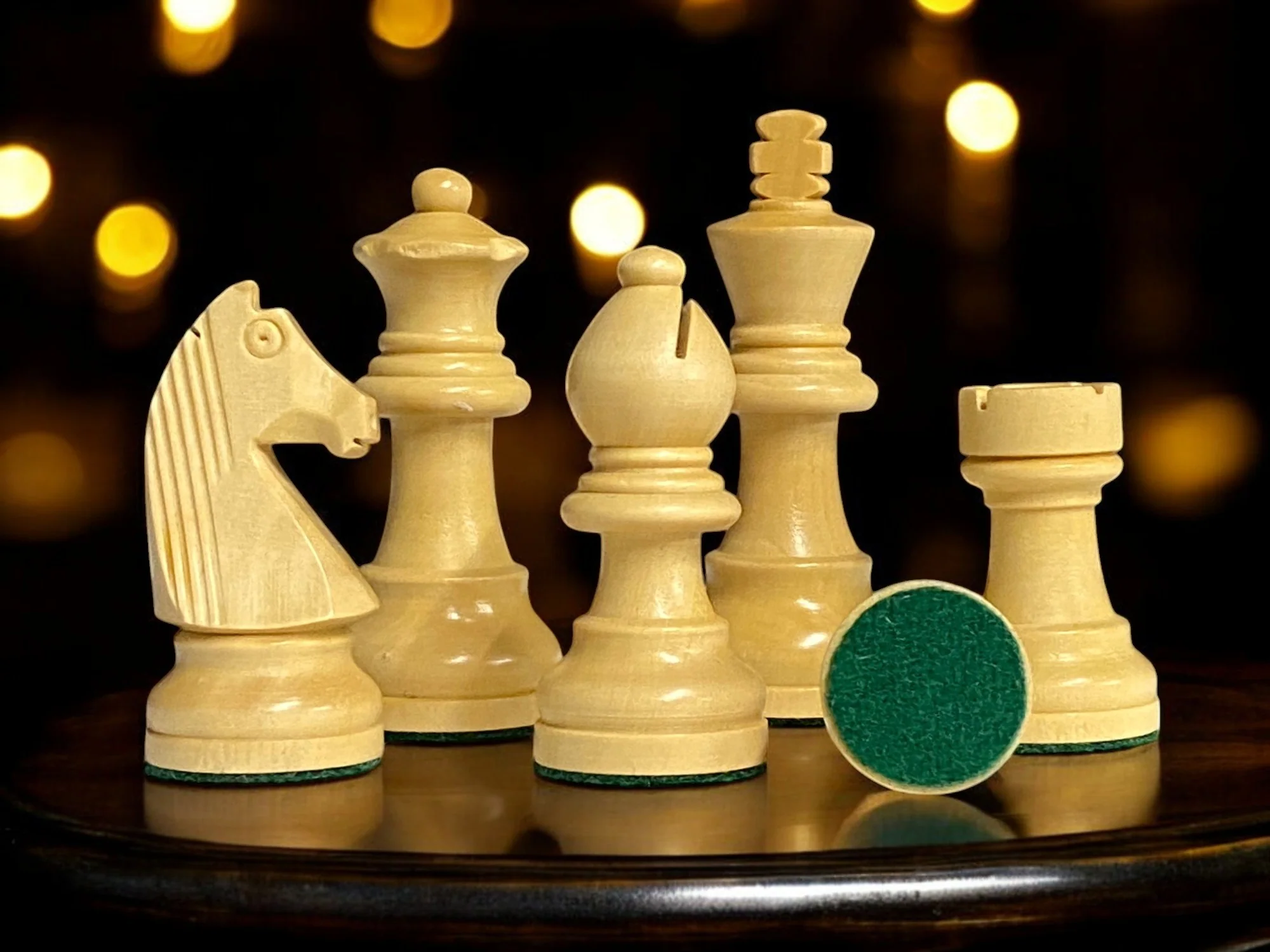 3" Staunton Classic Acacia Chess Pieces - Image 3
