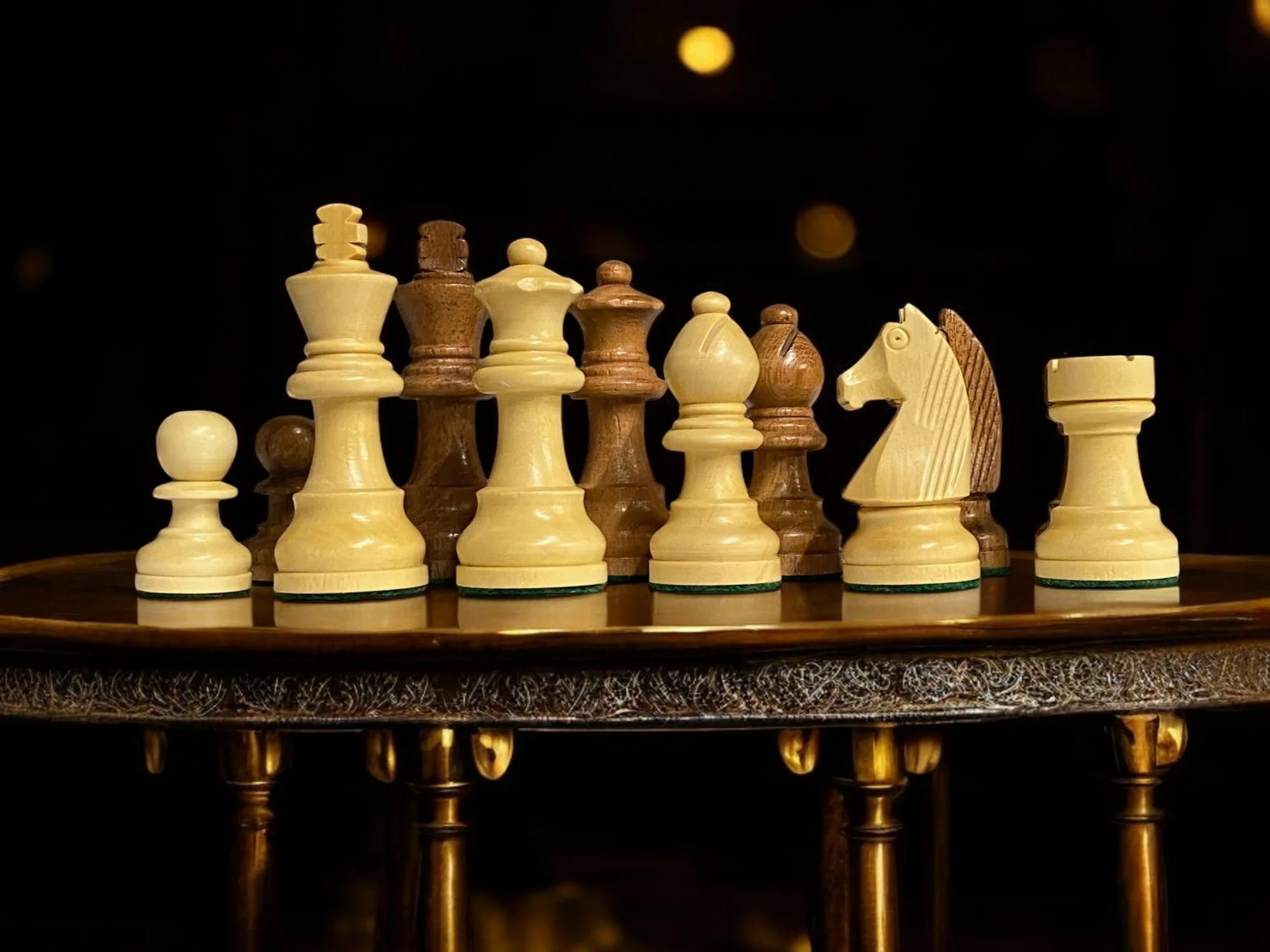 3" Staunton Classic Acacia Chess Pieces - Image 5