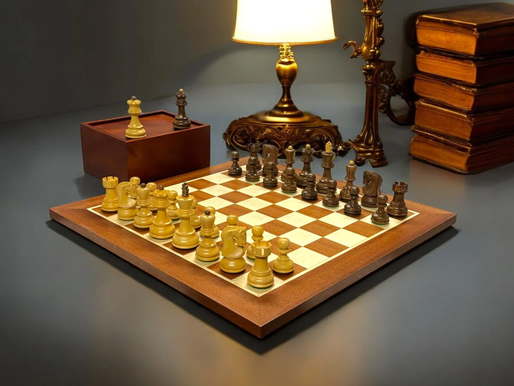 3"Zagreb Russian Acacia Chess Pieces 15.75" Mahogany Board and Box - Image 3
