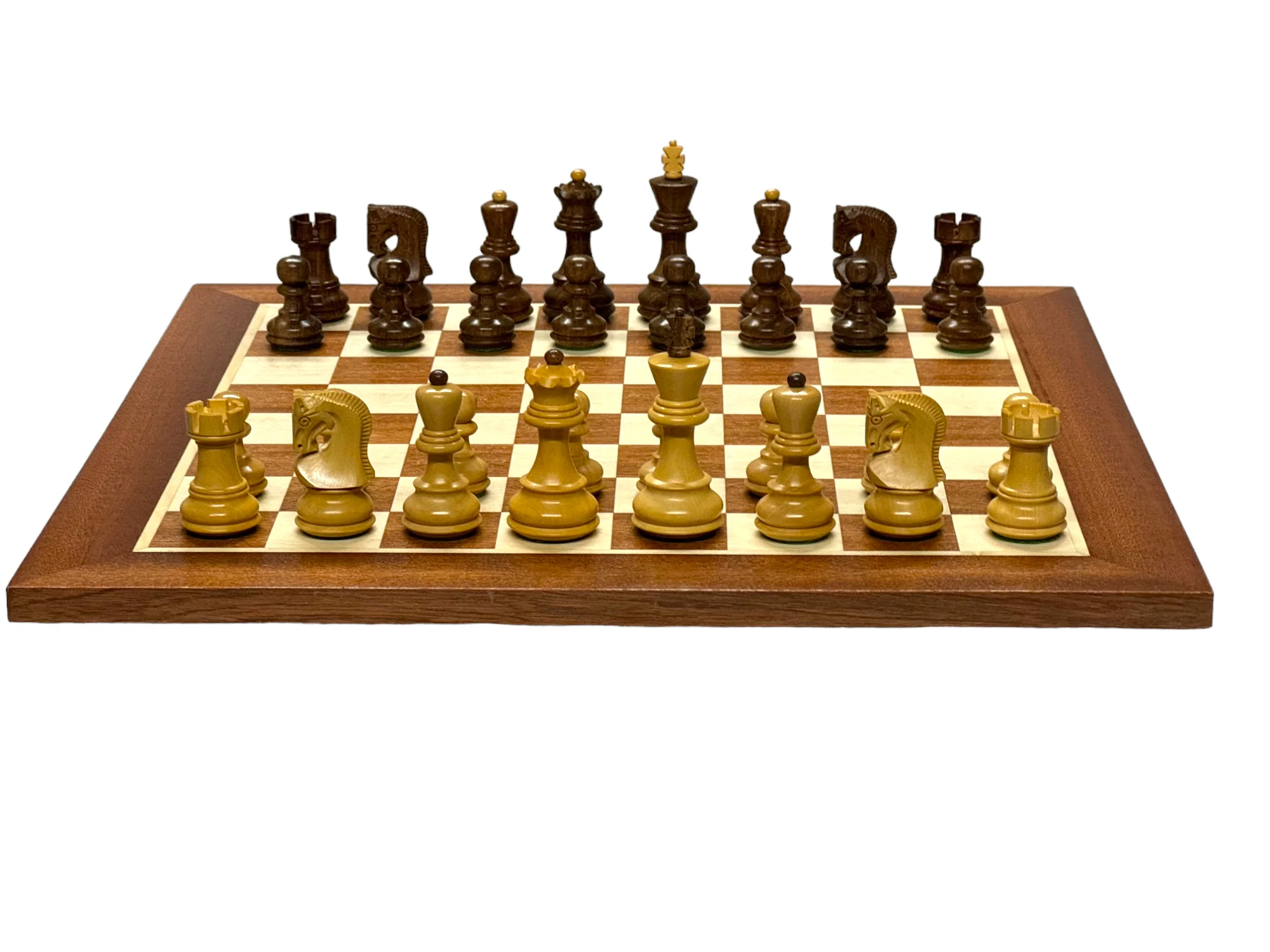 3"Zagreb Russian Acacia Chess Pieces 15.75" Mahogany Board and Box - Image 4