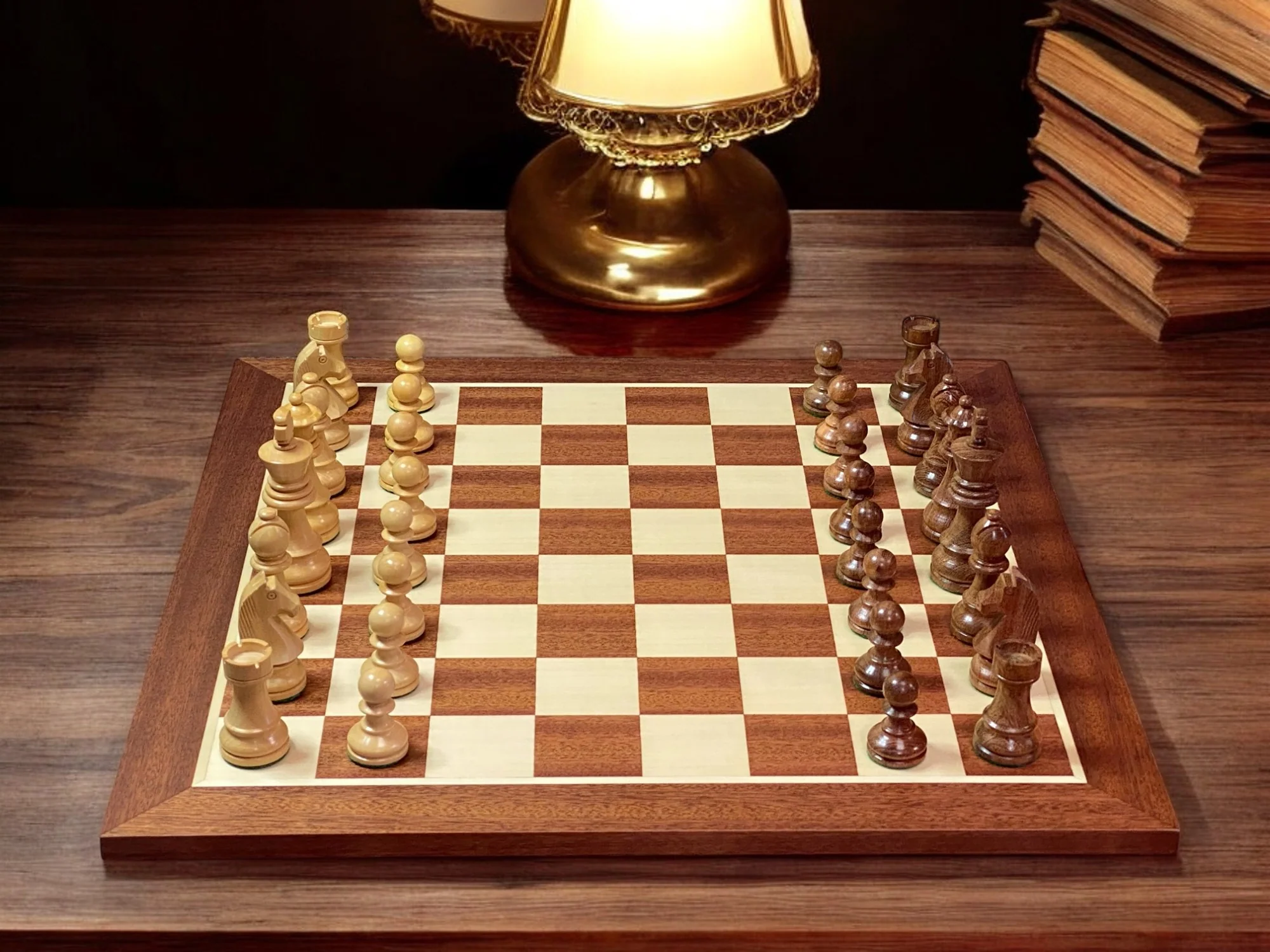 Chess Masters - The Endgame 3.75” Classic Acacia Pieces 19" Mahogany Board & Box - Image 4