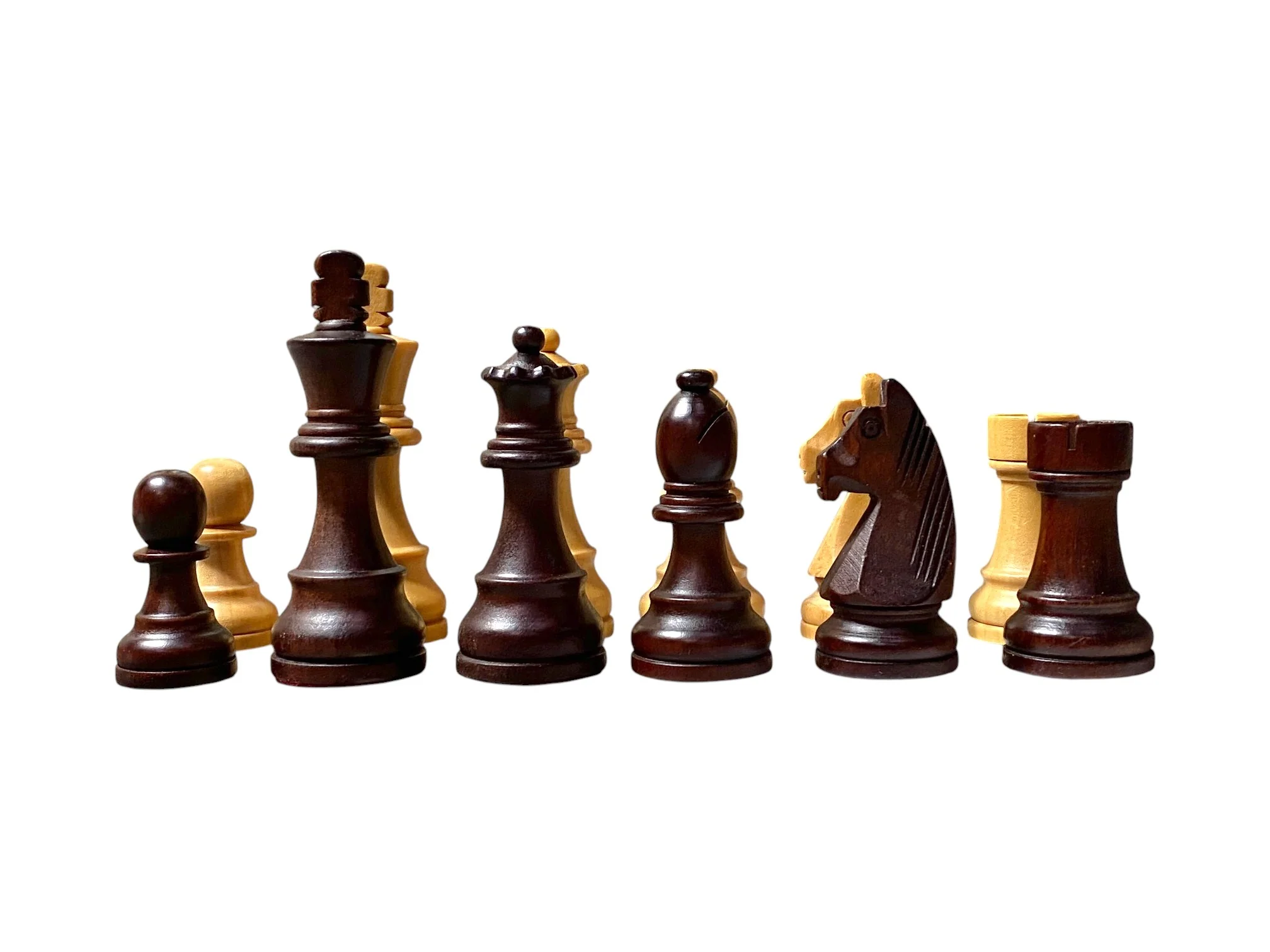 3.9 Inch - Grandmaster Chess Pieces – Brown and Natural Wood - Image 10