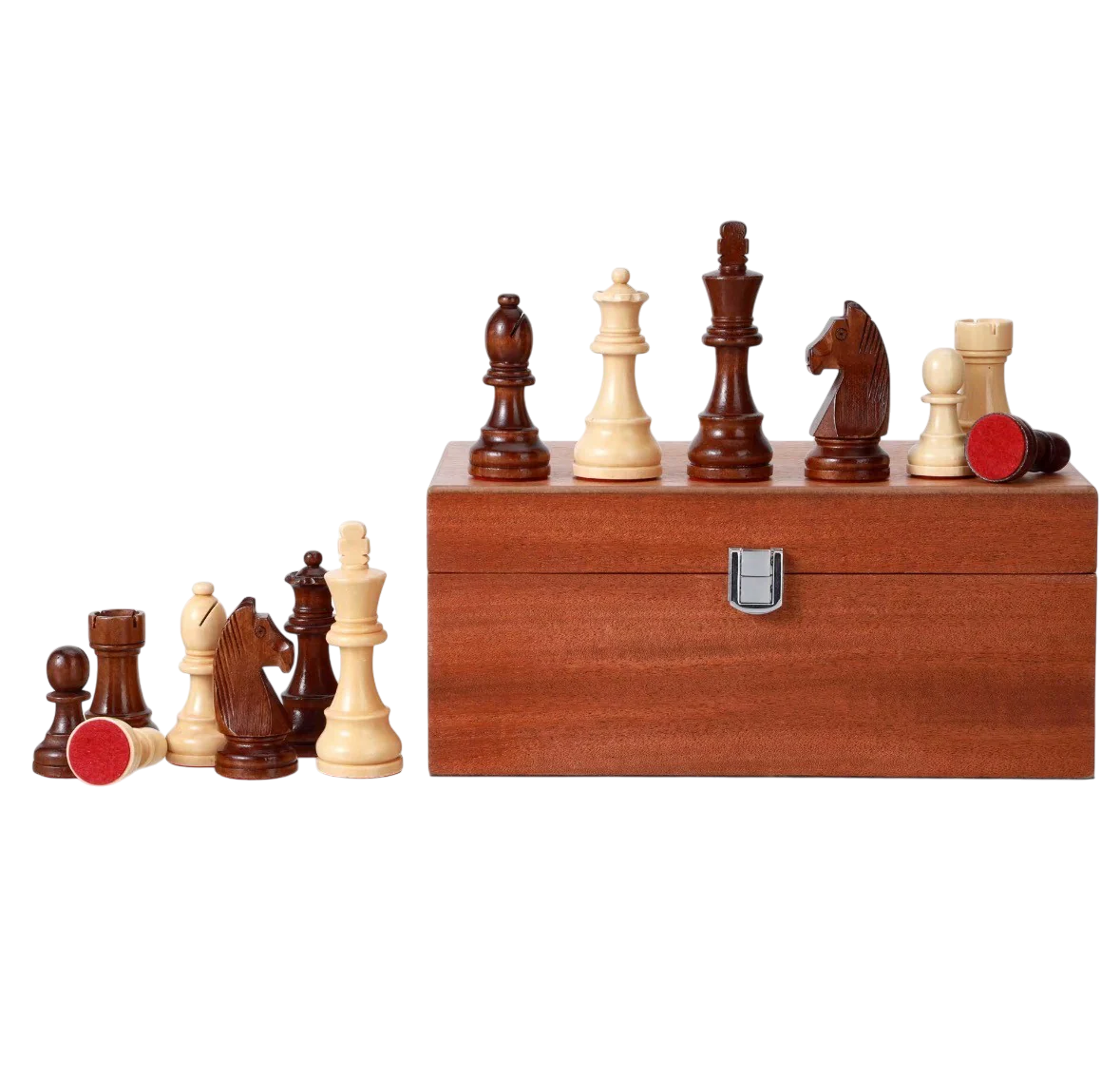 Algebraic Grandmaster Mahogany Chess Set & Hinged Top Box - Image 3
