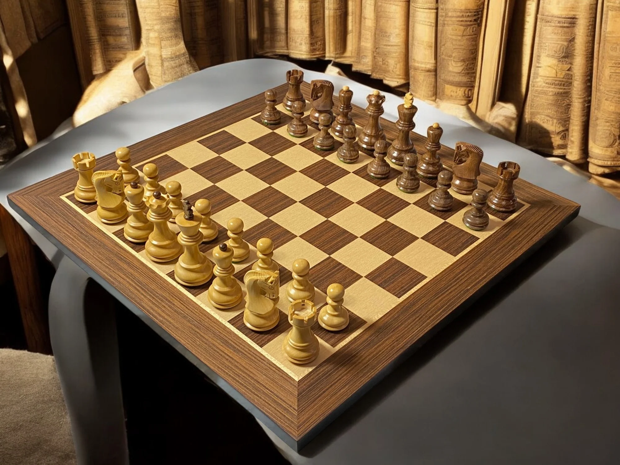 Russian Acacia Chess Pieces 15.75" Wenge Chessboard - Image 5