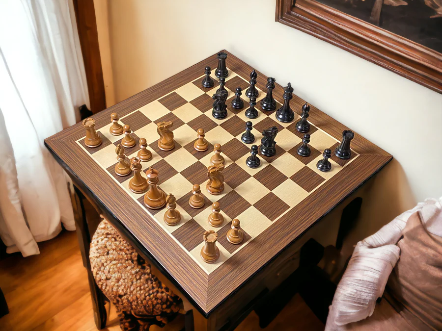Antique Collector Series 21" Wenge Chessboard & Mahogany Box - Image 2