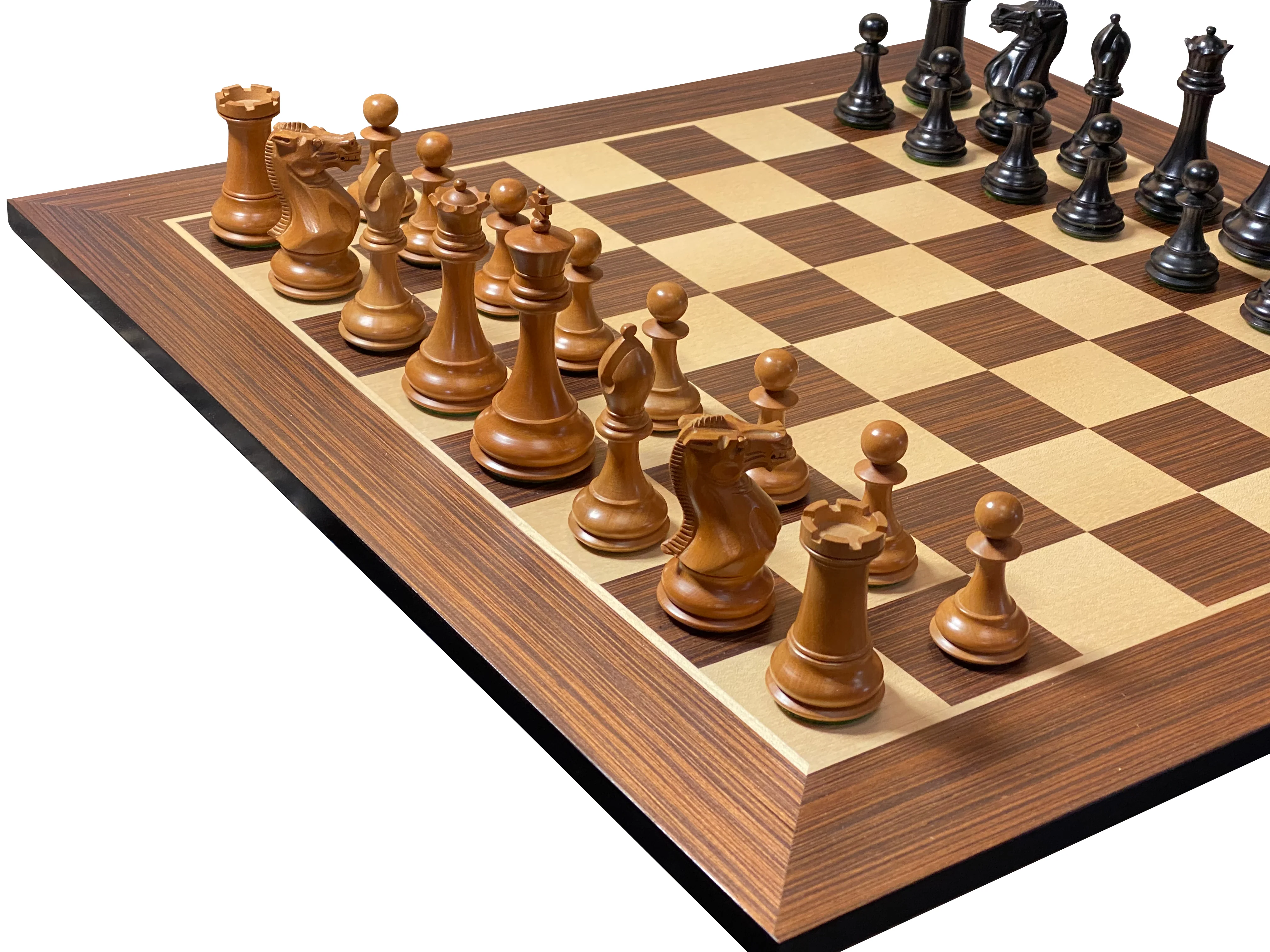 Antique Collector Series 21" Wenge Chessboard & Mahogany Box - Image 3