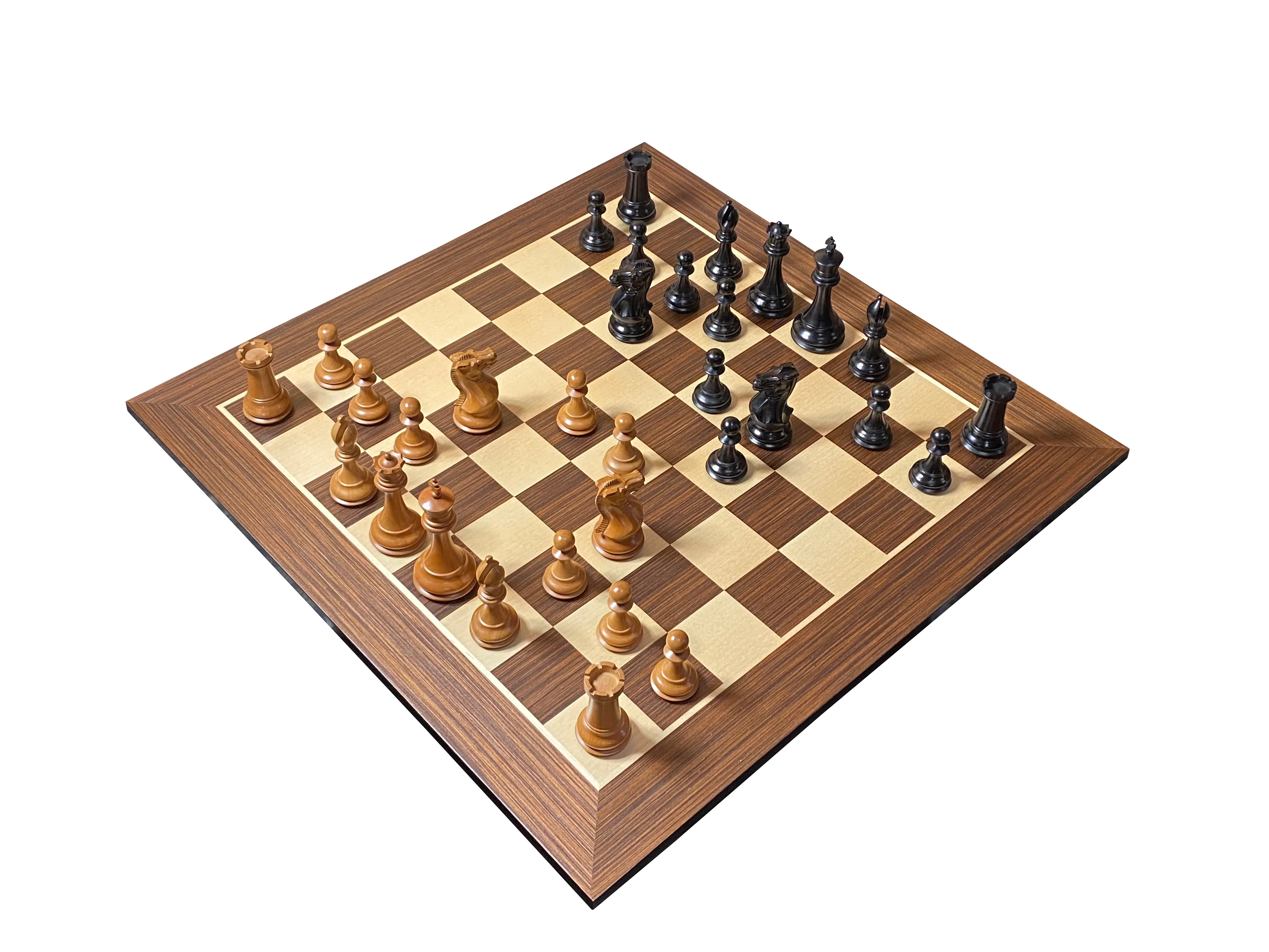 Antique Collector Series 21" Wenge Chessboard & Mahogany Box - Image 4