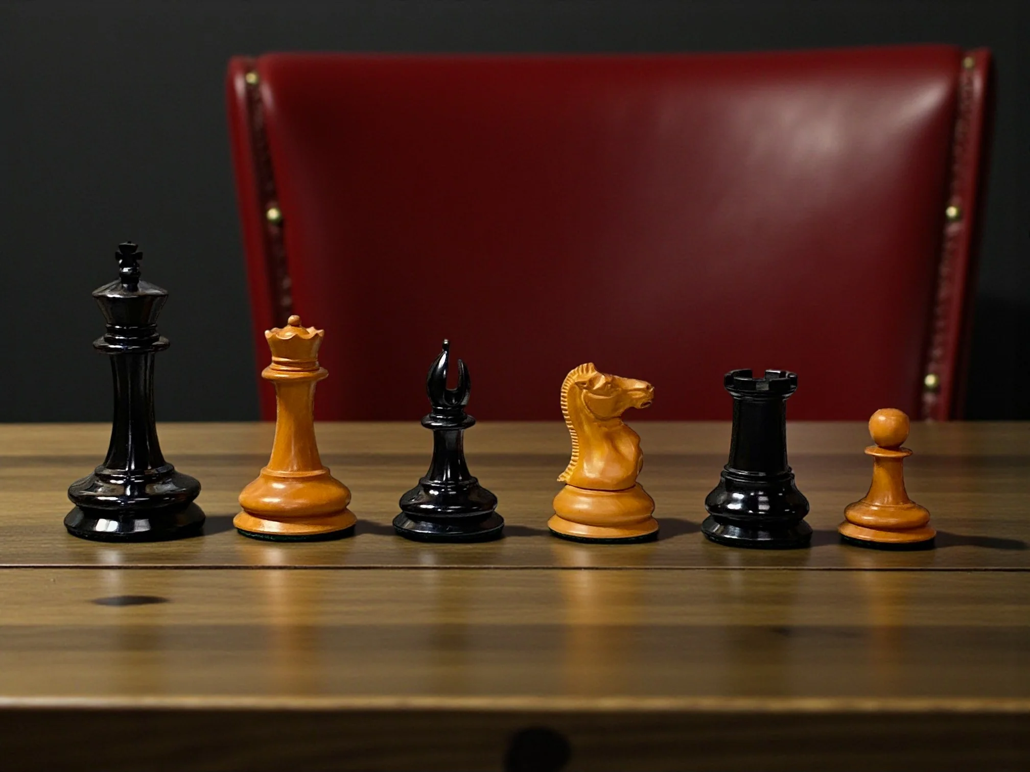 Antique Leuchars Cooke Chessmen and Mahogany Deluxe Box - Image 3