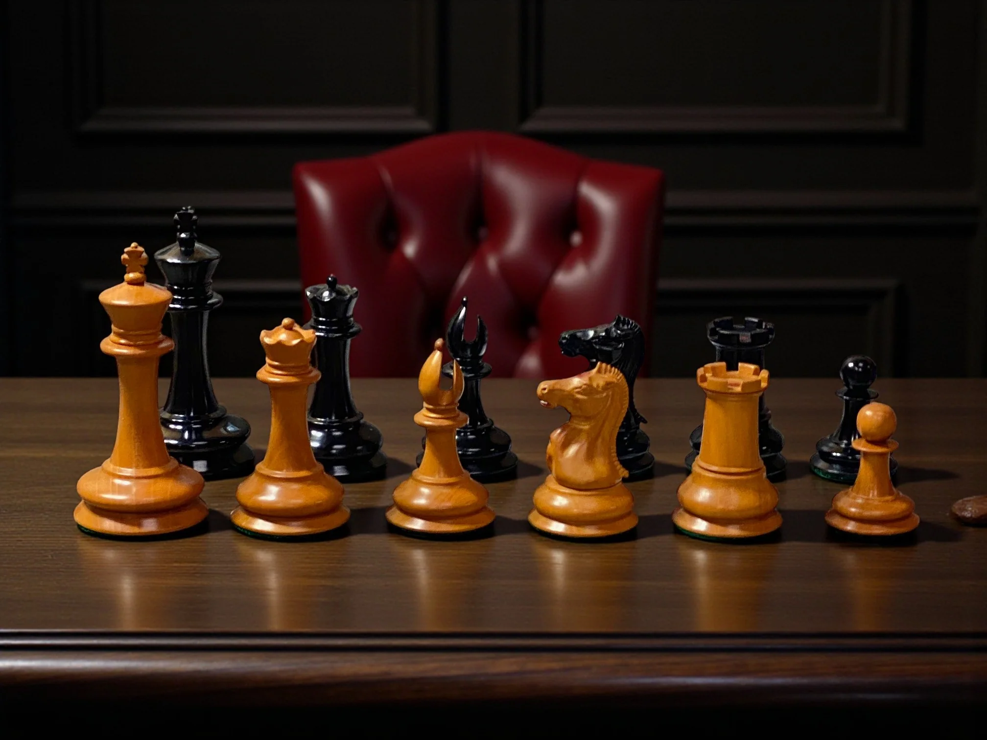 Antique Leuchars Cooke Chessmen and Mahogany Deluxe Box - Image 6