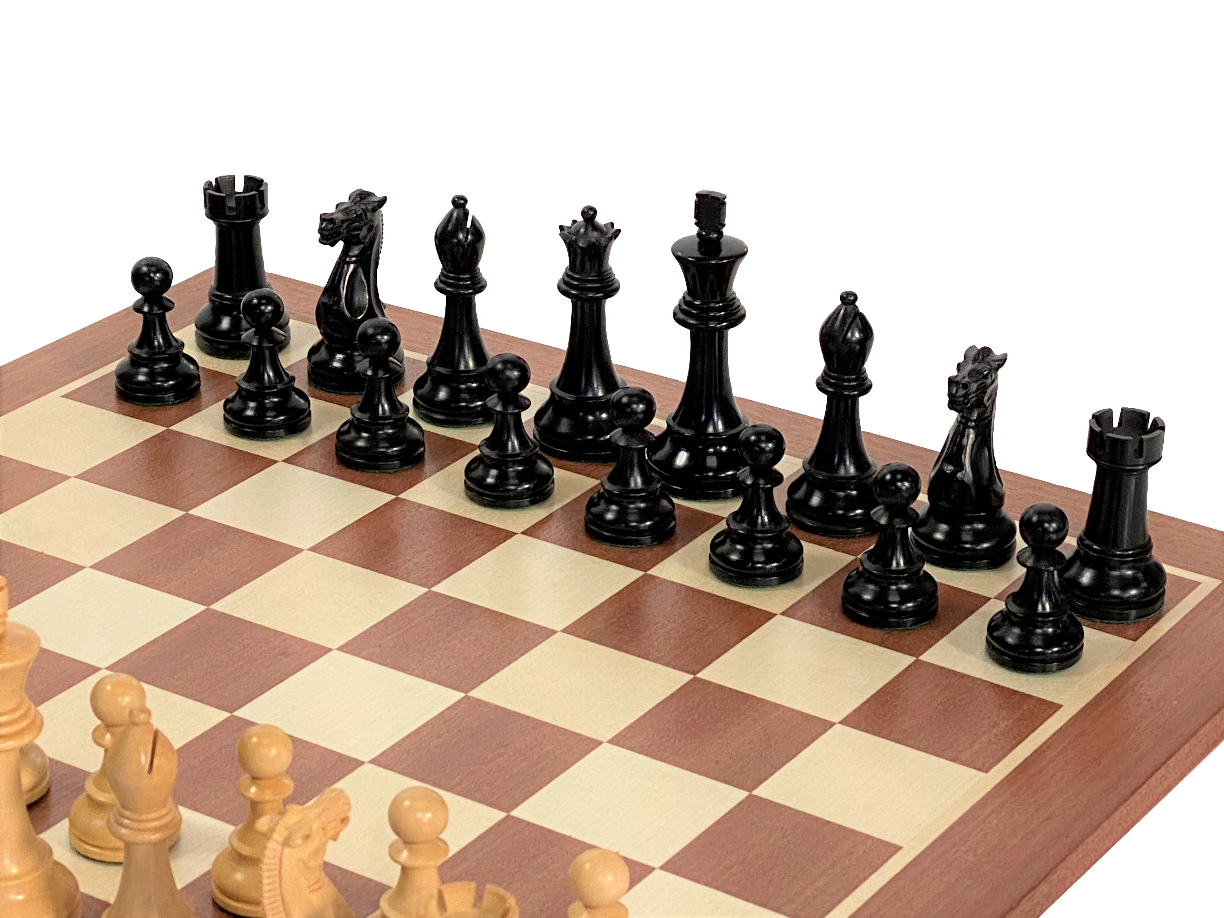 Black Winchester Staunton Mahogany Chess Set & Box - Image 7