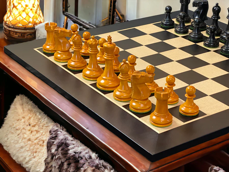 Fischer Antique Chess Pieces, Anegre Chessboard & Vinyl Box - Image 5