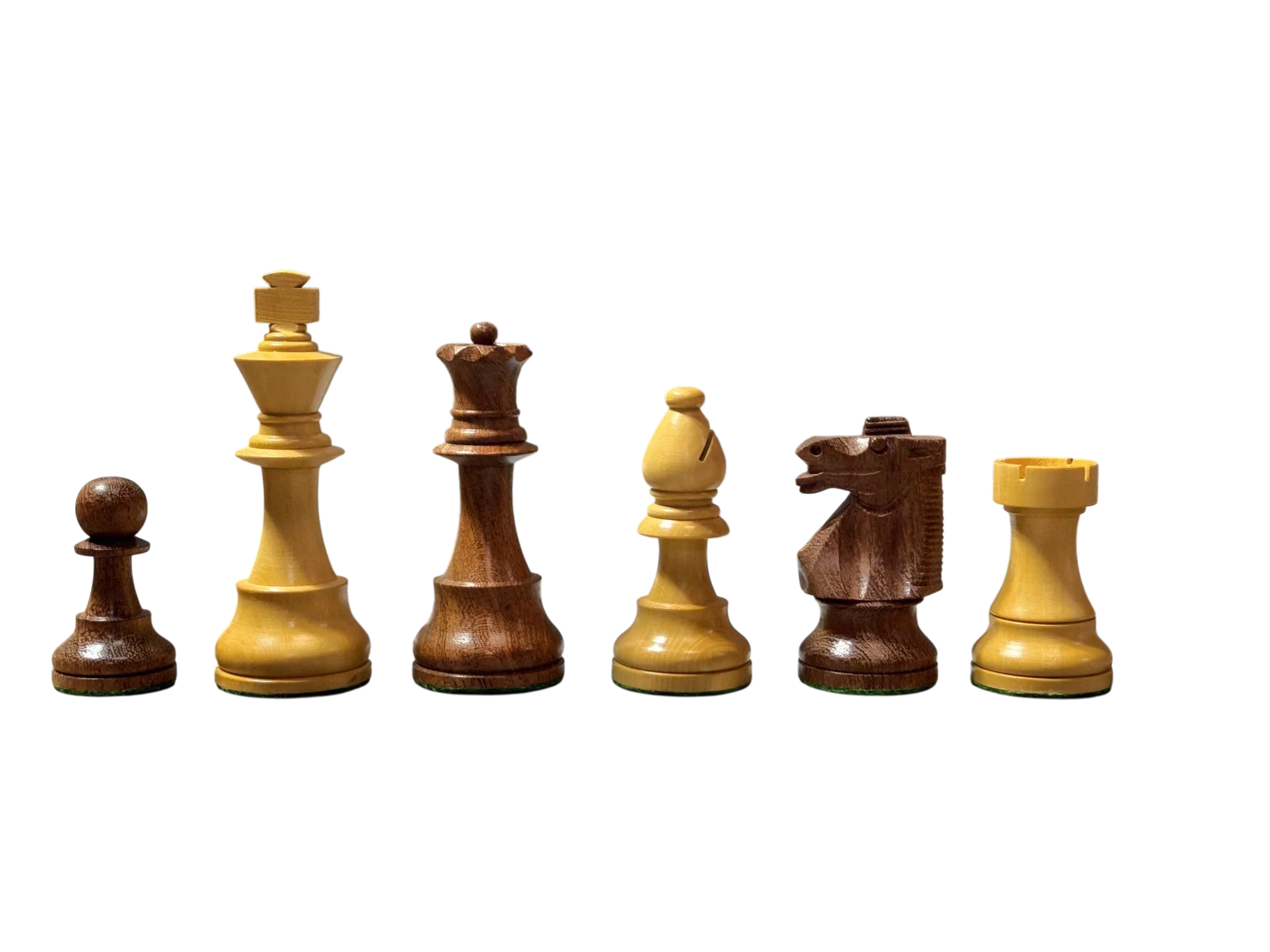 4” British Acacia Walnut Deluxe Chess Set & Mahogany Box - Image 5