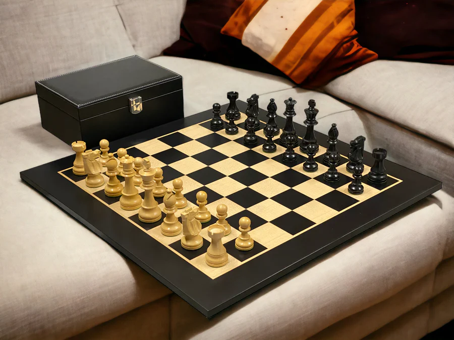4" British Anegre Chess Set Combination - Image 2