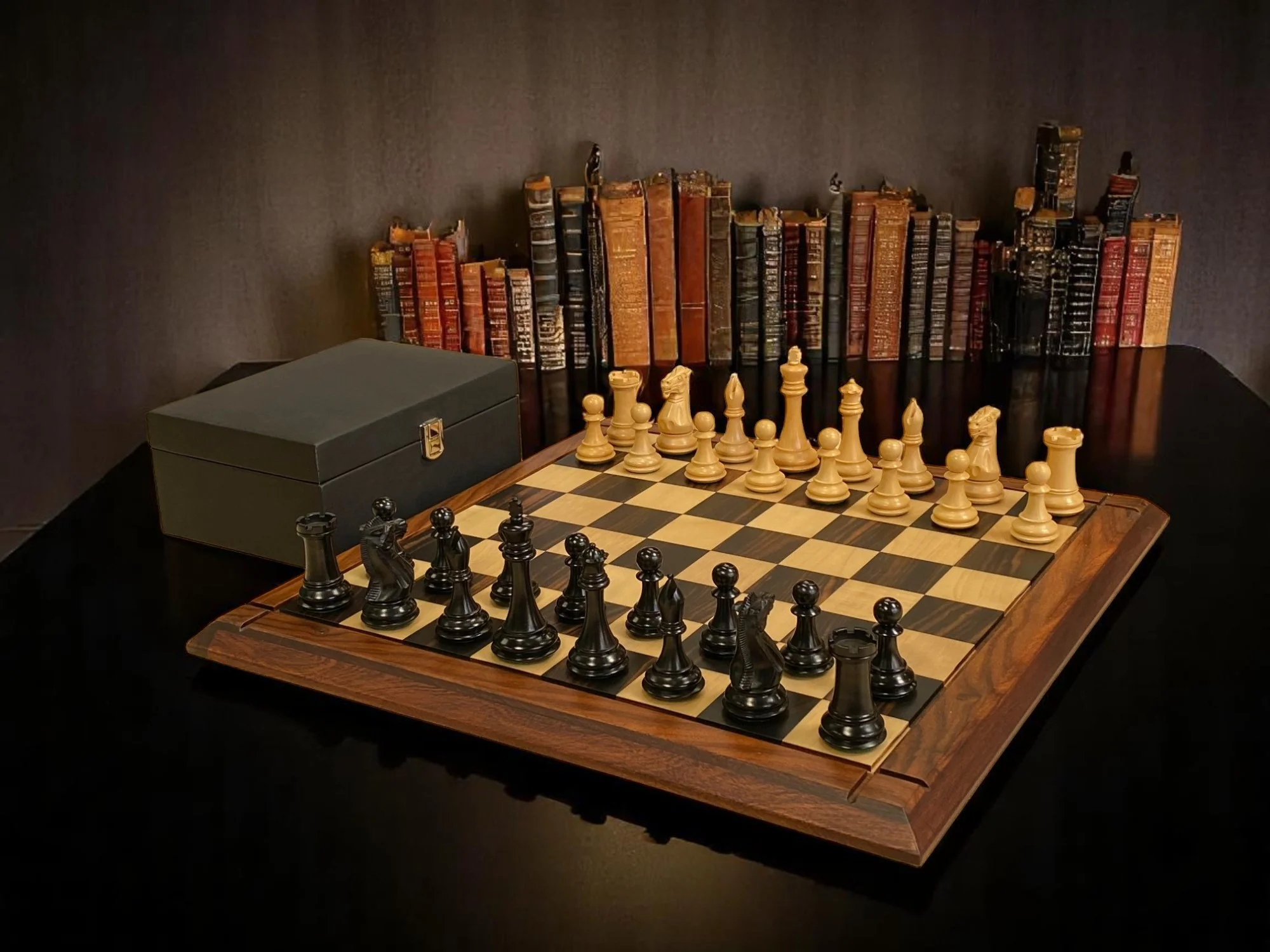 Championship Staunton Ebony Chess Set with 21-Inch Luxury Ebony Rosewood Board - Image 2