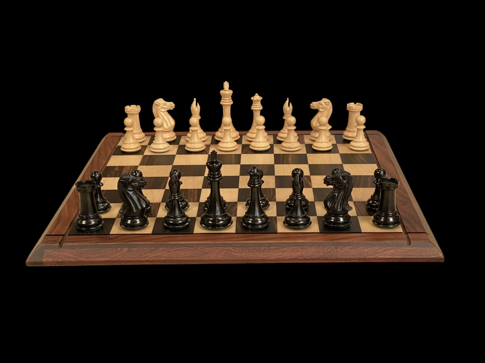 Championship Staunton Ebony Chess Set with 21-Inch Luxury Ebony Rosewood Board - Image 3