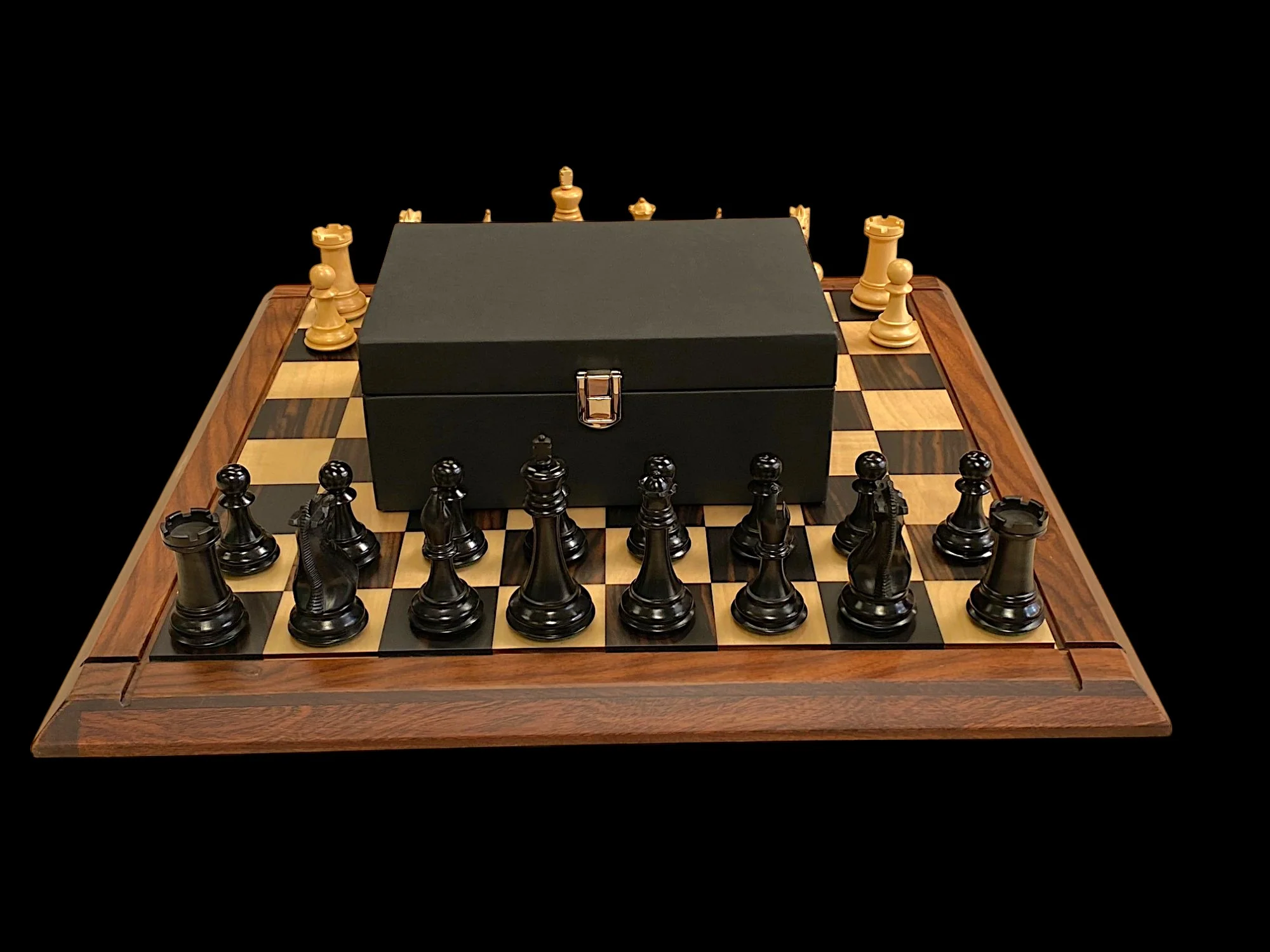 Championship Staunton Ebony Chess Set with 21-Inch Luxury Ebony Rosewood Board - Image 4